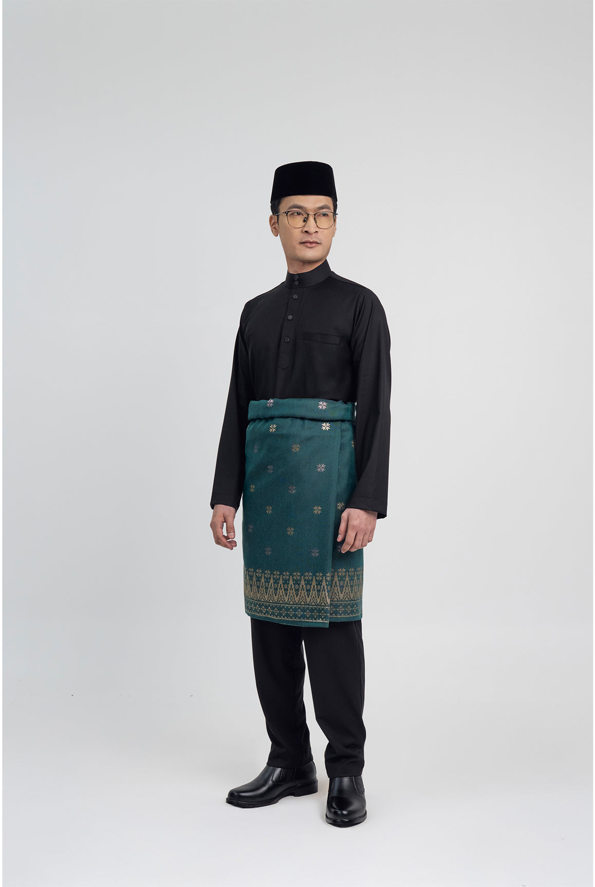Patawali Modern Fit Baju Melayu Cekak Musang - Opal Black