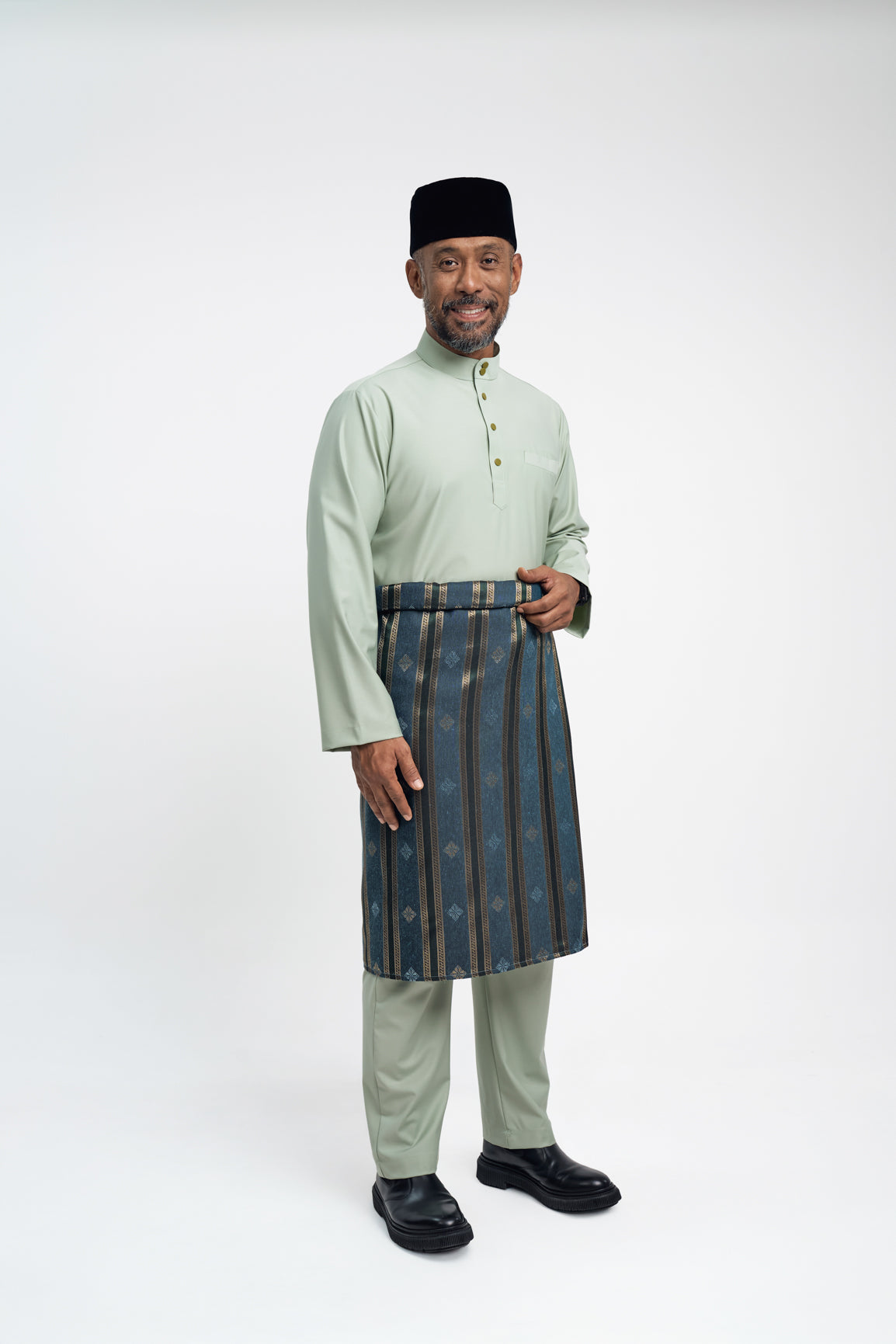 Patawali Modern Fit Baju Melayu Cekak Musang - Mint Green