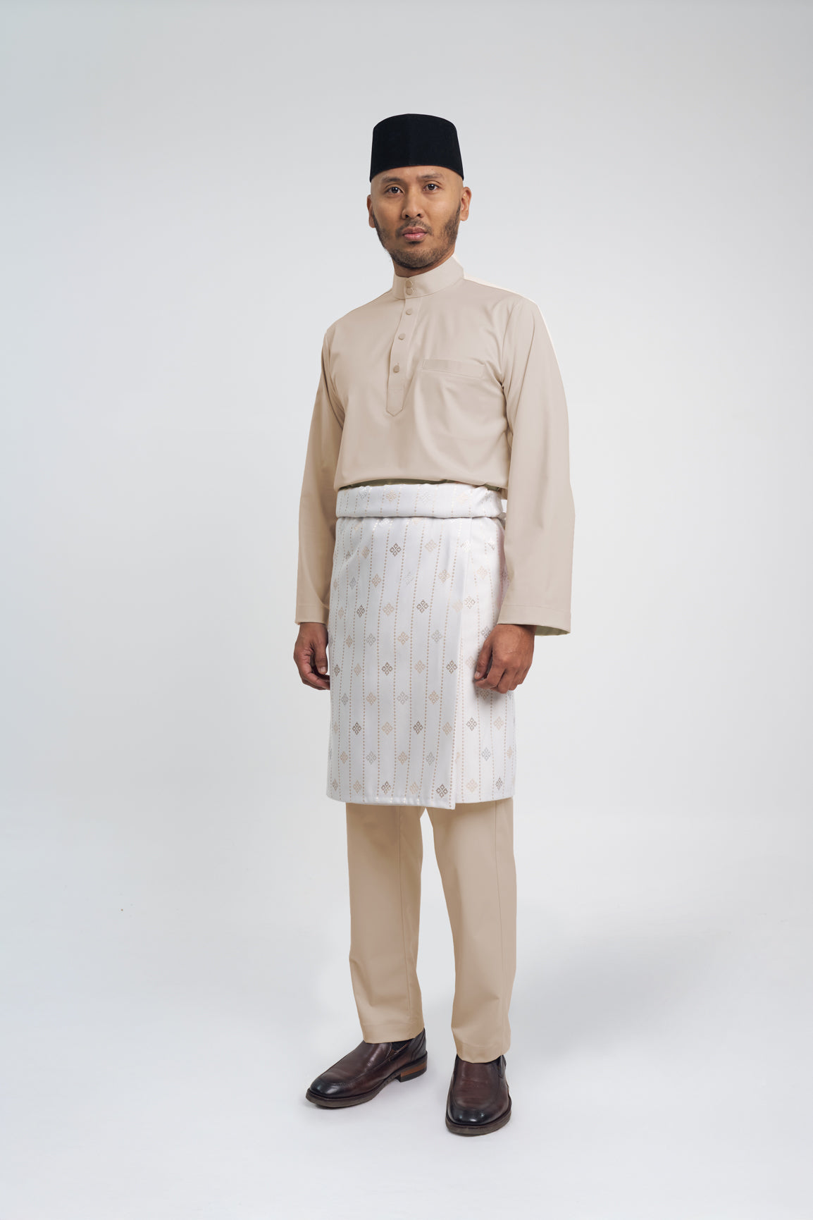 Patawali Modern Fit Baju Melayu Cekak Musang - Beige