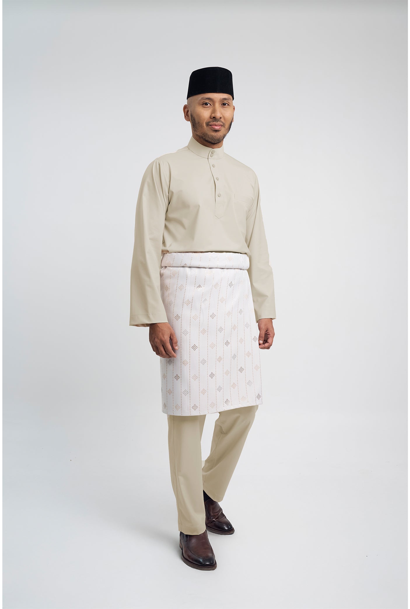 Patawali Modern Fit Baju Melayu Cekak Musang - Beige