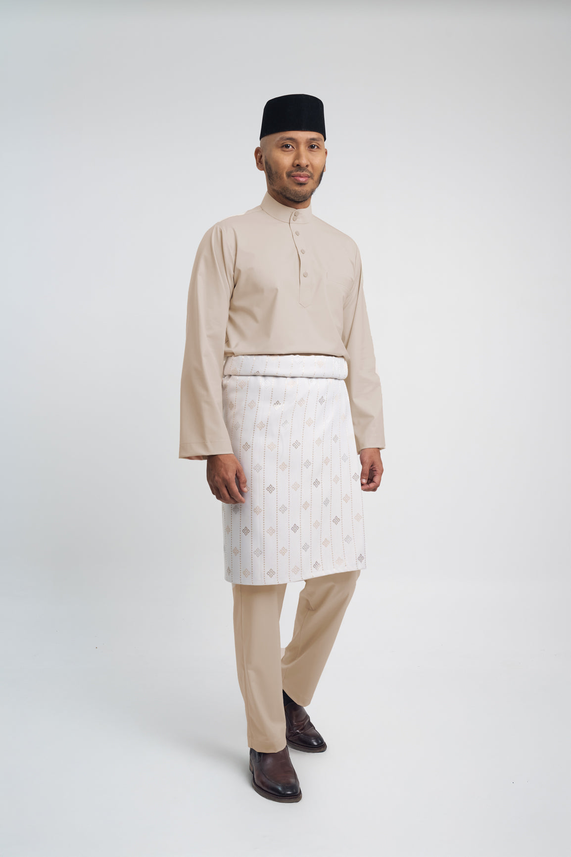 Patawali Modern Fit Baju Melayu Cekak Musang - Beige