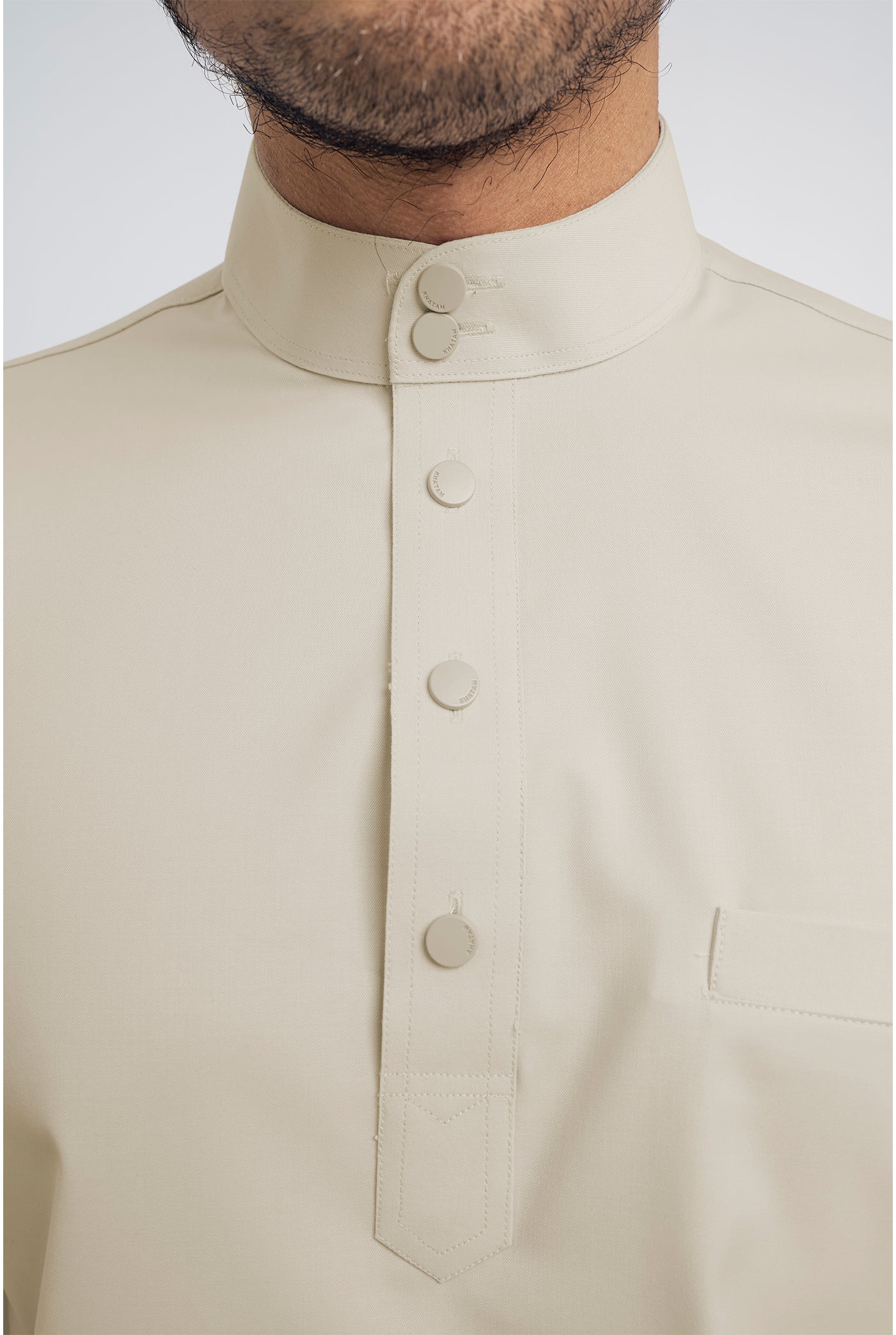 Patawali Modern Fit Baju Melayu Cekak Musang - Beige