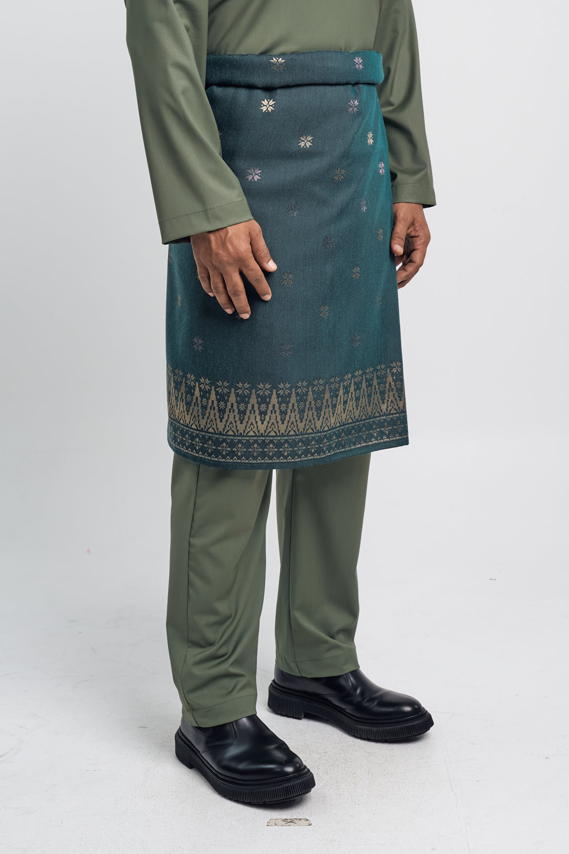 Patawali Modern Fit Baju Melayu Cekak Musang - Pickle Green