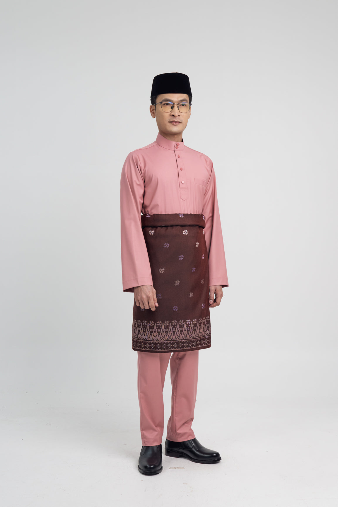 Patawali Modern Fit Baju Melayu Cekak Musang - Dusty Pink