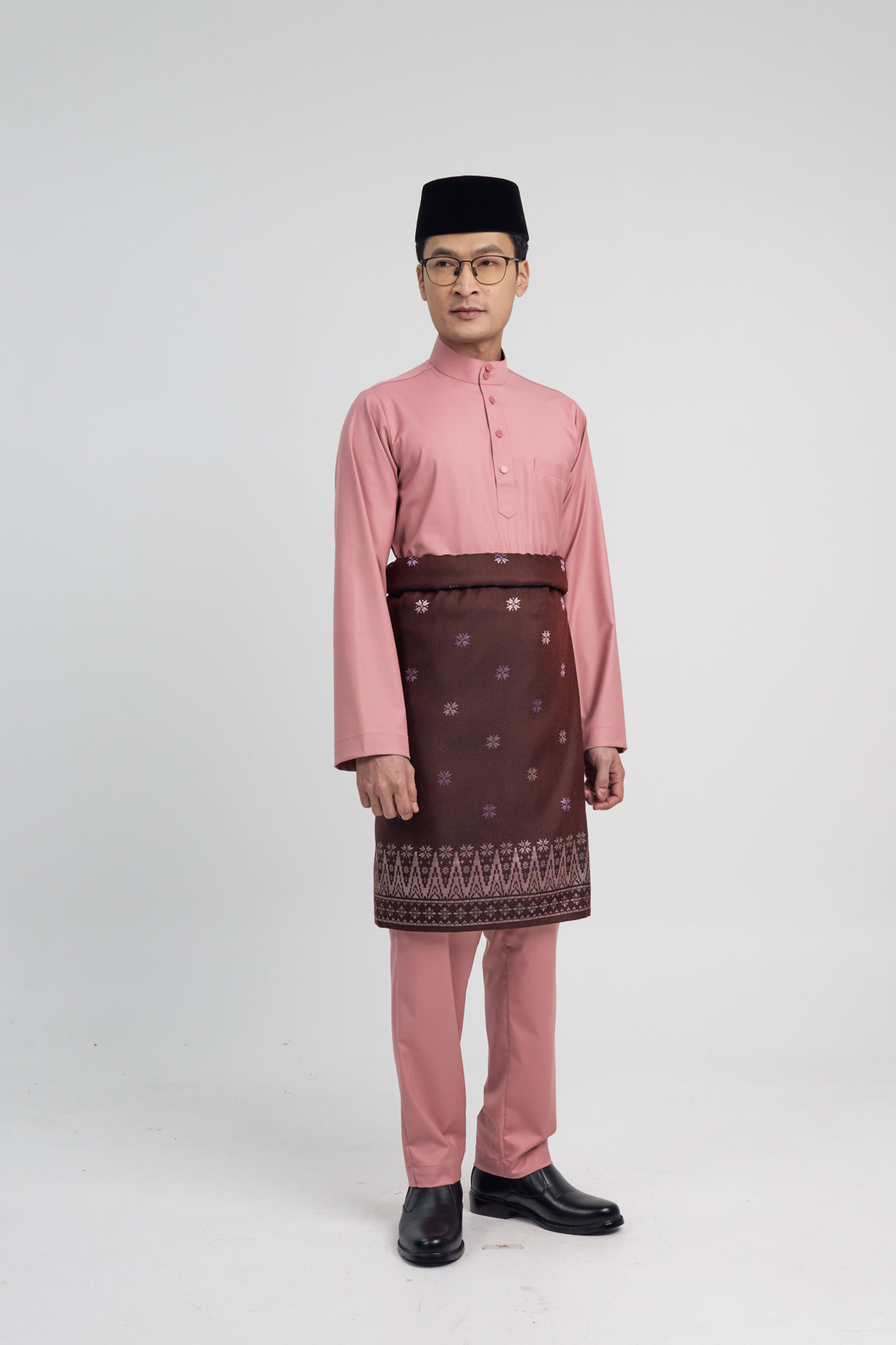 Patawali Modern Fit Baju Melayu Cekak Musang - Dusty Pink