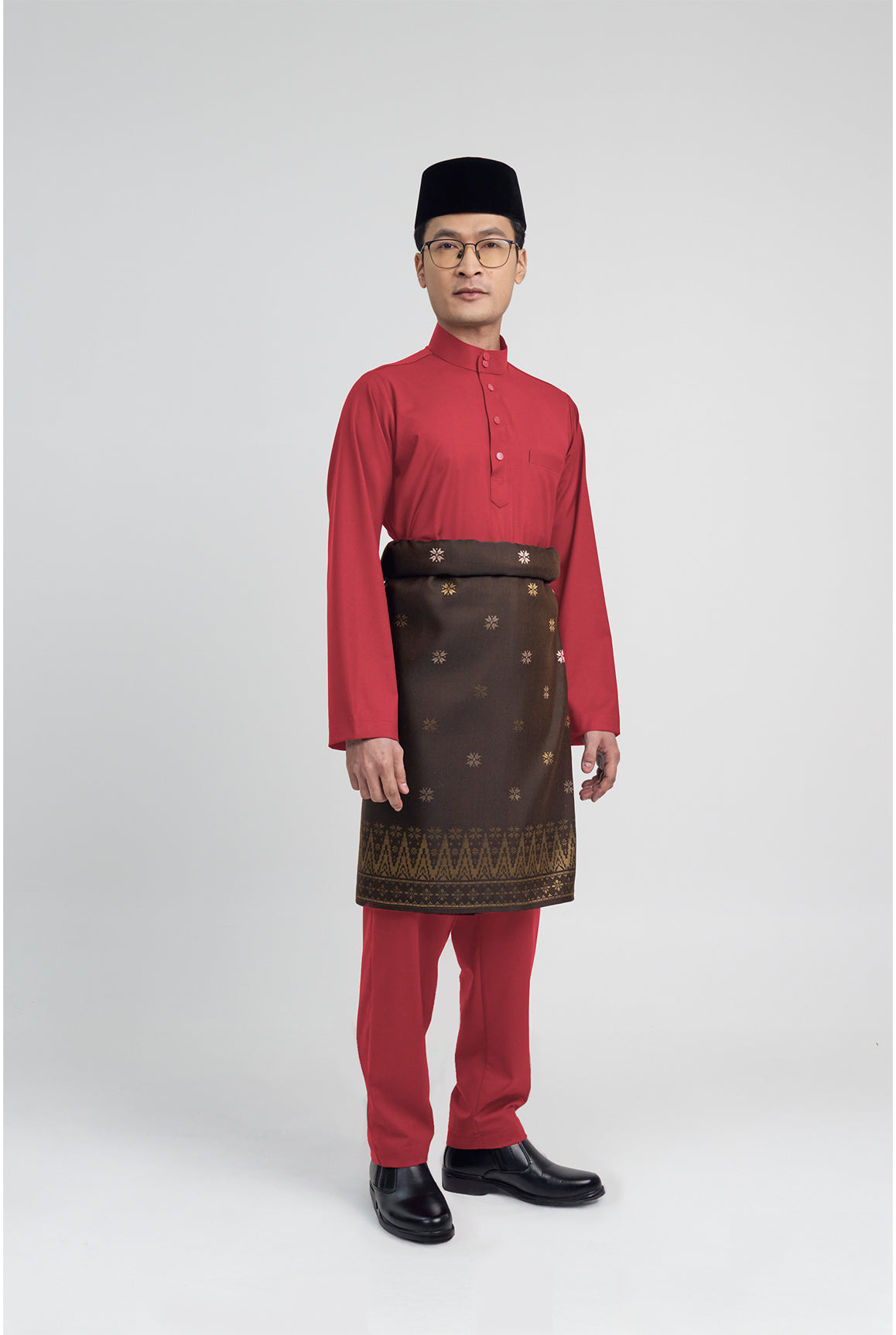 Patawali Modern Fit Baju Melayu Cekak Musang - Rose Red