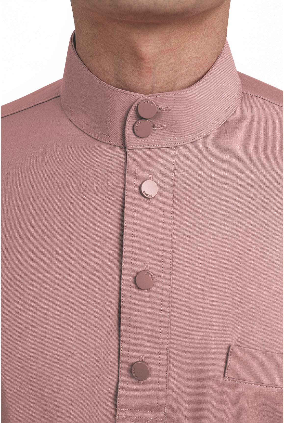 Patawali Modern Fit Baju Melayu Cekak Musang - Dusty Pink