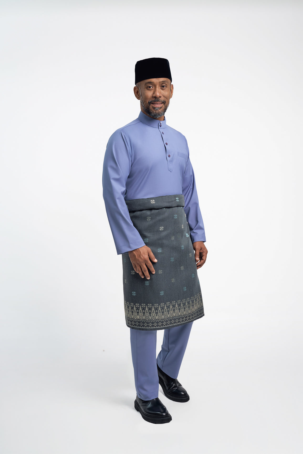 Patawali Modern Fit Baju Melayu Cekak Musang - Stone Blue
