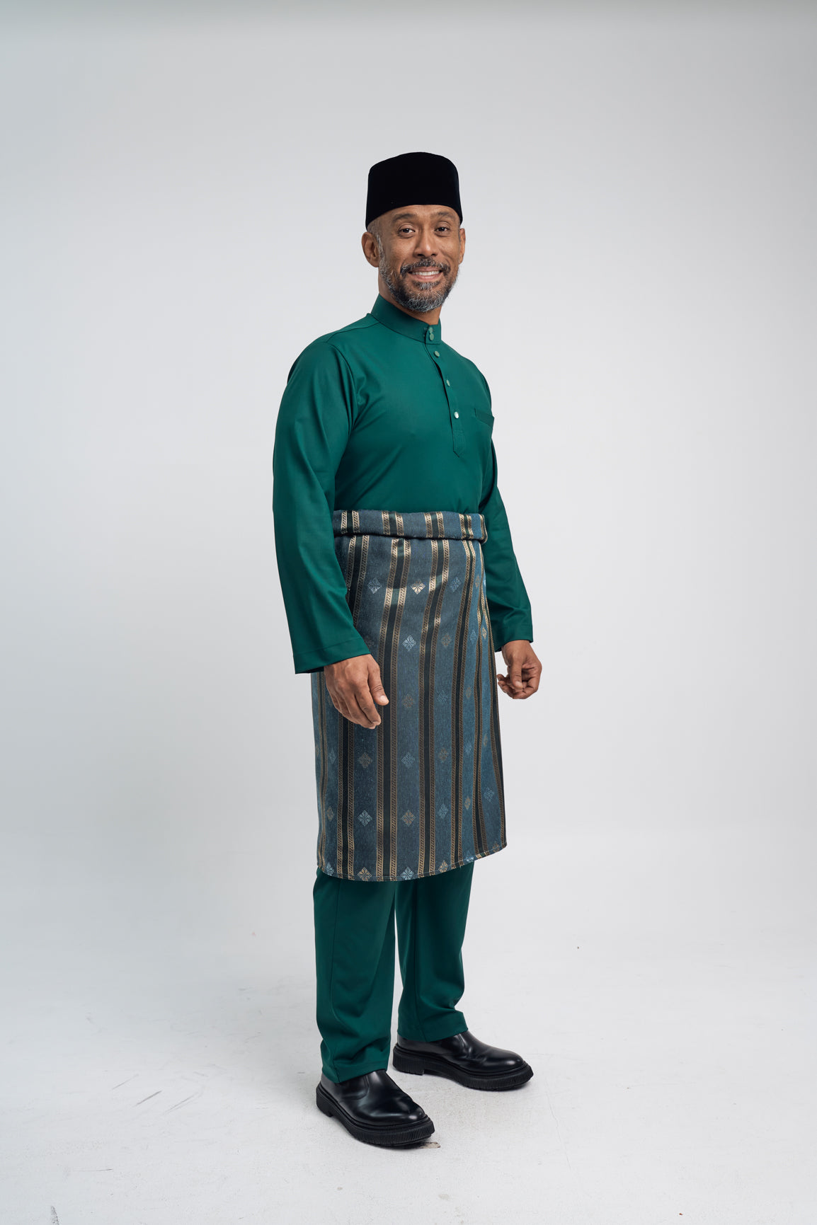 Patawali Modern Fit Baju Melayu Cekak Musang - Emerald Green