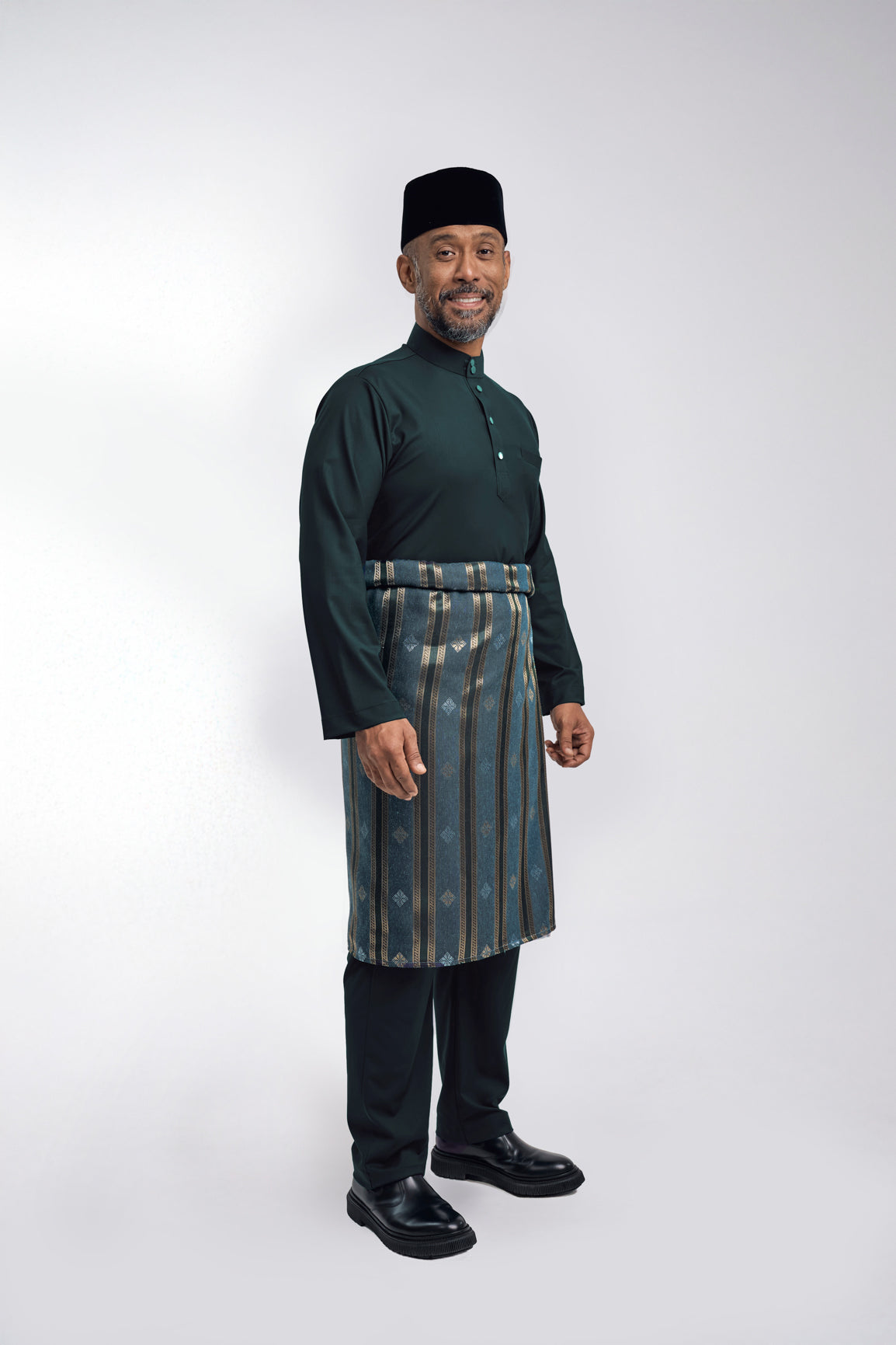 Patawali Modern Fit Baju Melayu Cekak Musang - Deep Green