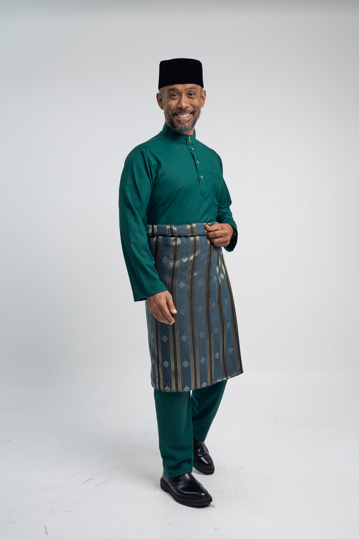 Patawali Modern Fit Baju Melayu Cekak Musang - Emerald Green