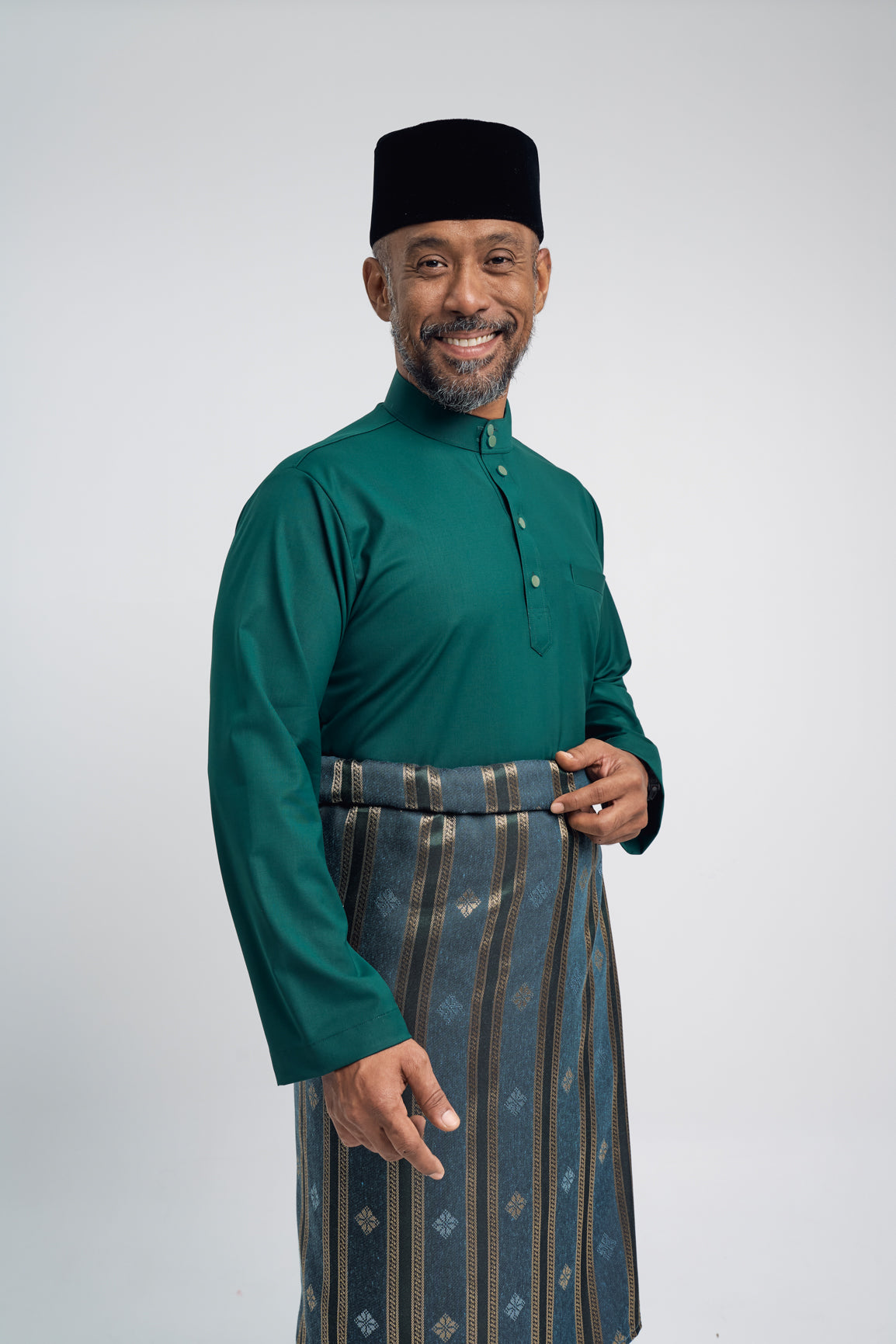 Patawali Modern Fit Baju Melayu Cekak Musang - Emerald Green