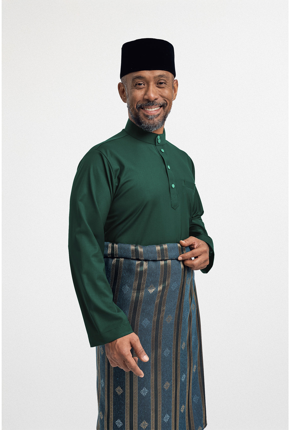 Patawali Modern Fit Baju Melayu Cekak Musang - Emerald Green