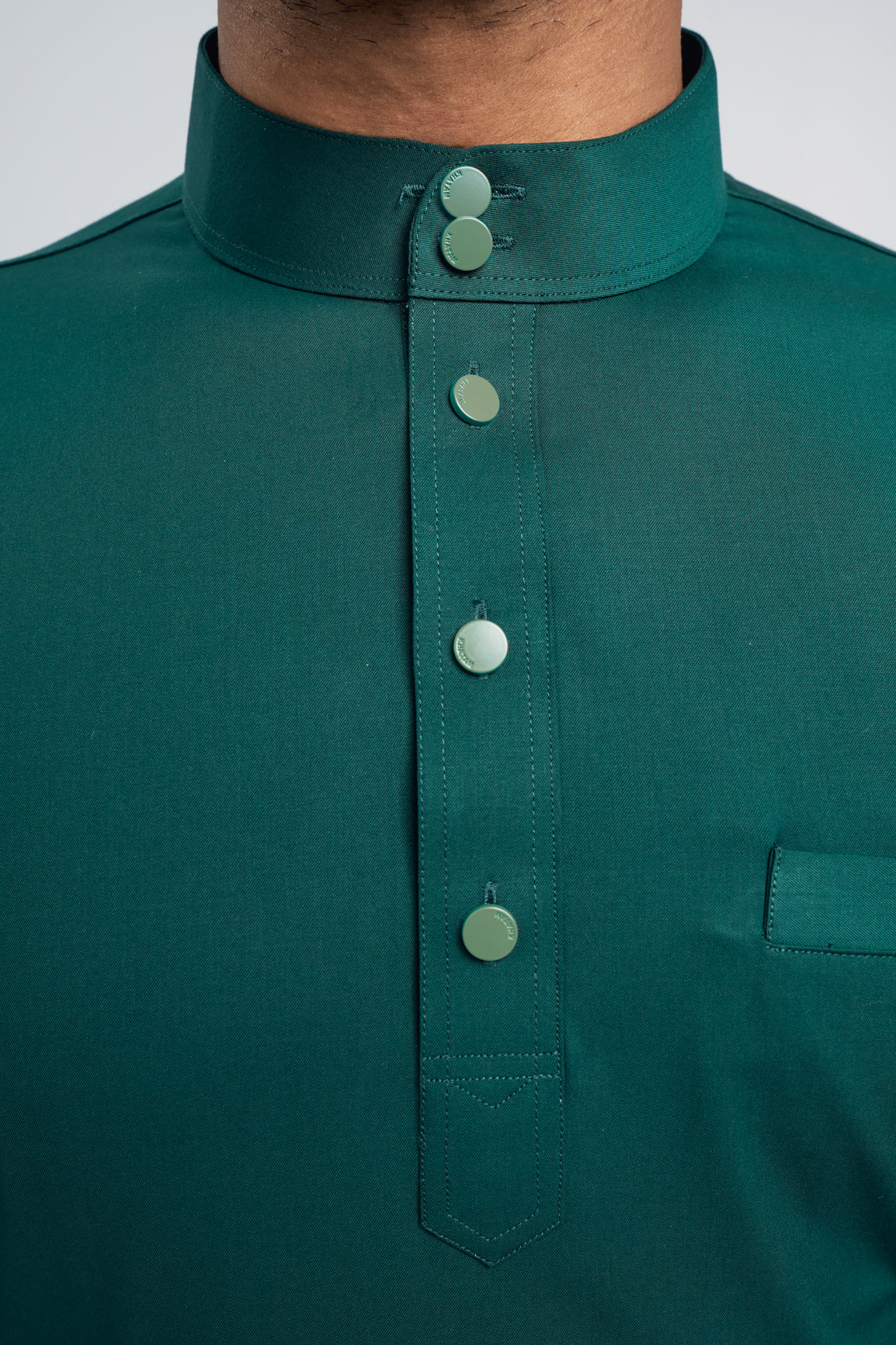 Patawali Modern Fit Baju Melayu Cekak Musang - Emerald Green