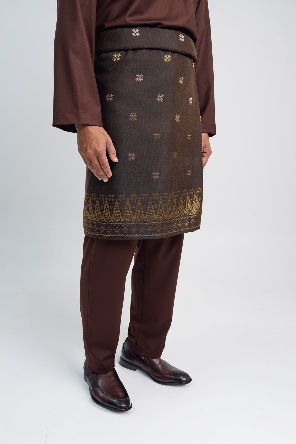 Patawali Modern Fit Baju Melayu Cekak Musang - Dark Brown