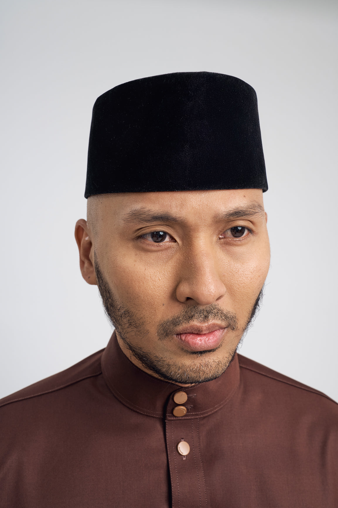 Patawali Modern Fit Baju Melayu Cekak Musang - Dark Brown