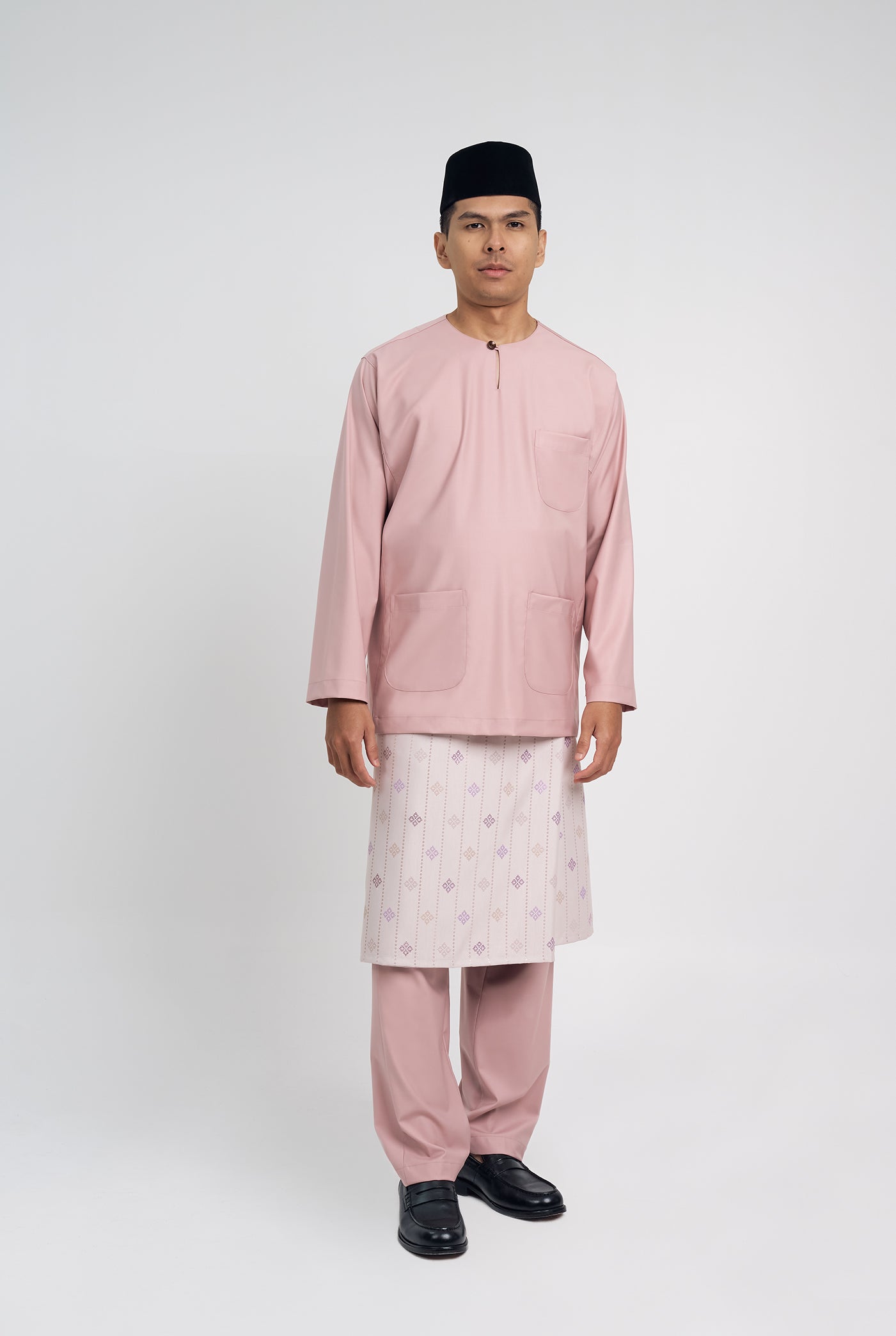 Patawali Classic Fit Baju Melayu Teluk Belanga - Soft Pink