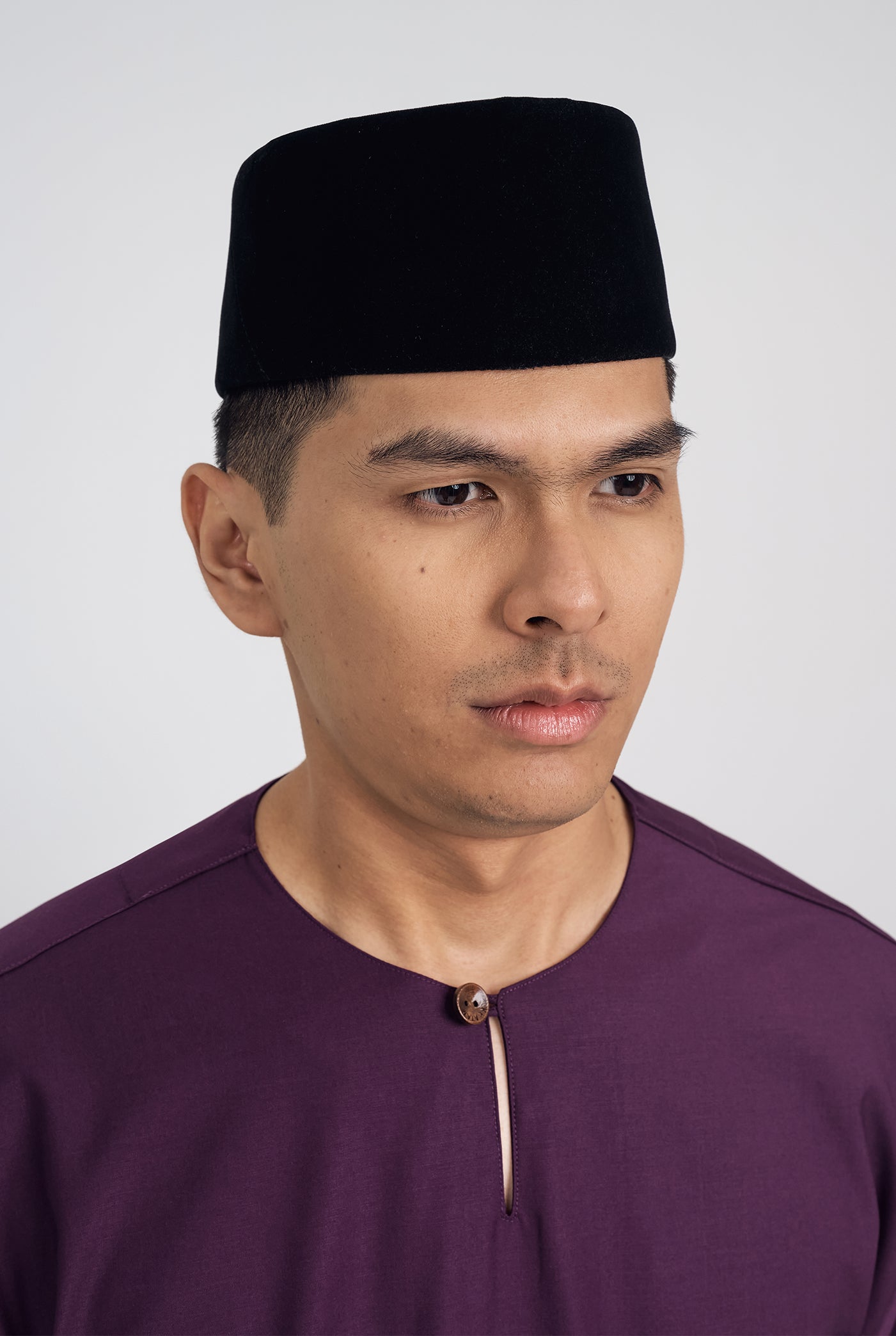 Patawali Classic Fit Baju Melayu Teluk Belanga - Dark Purple