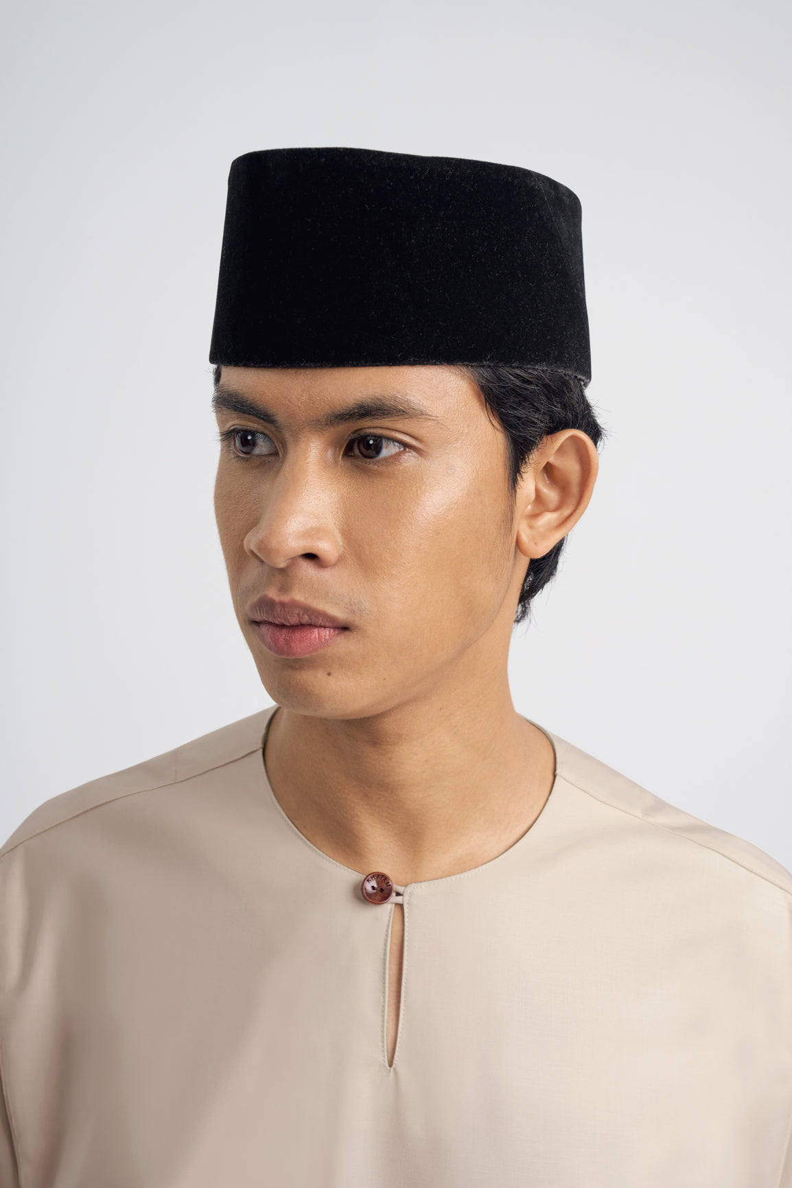 Patawali Classic Fit Baju Melayu Teluk Belanga - Beige