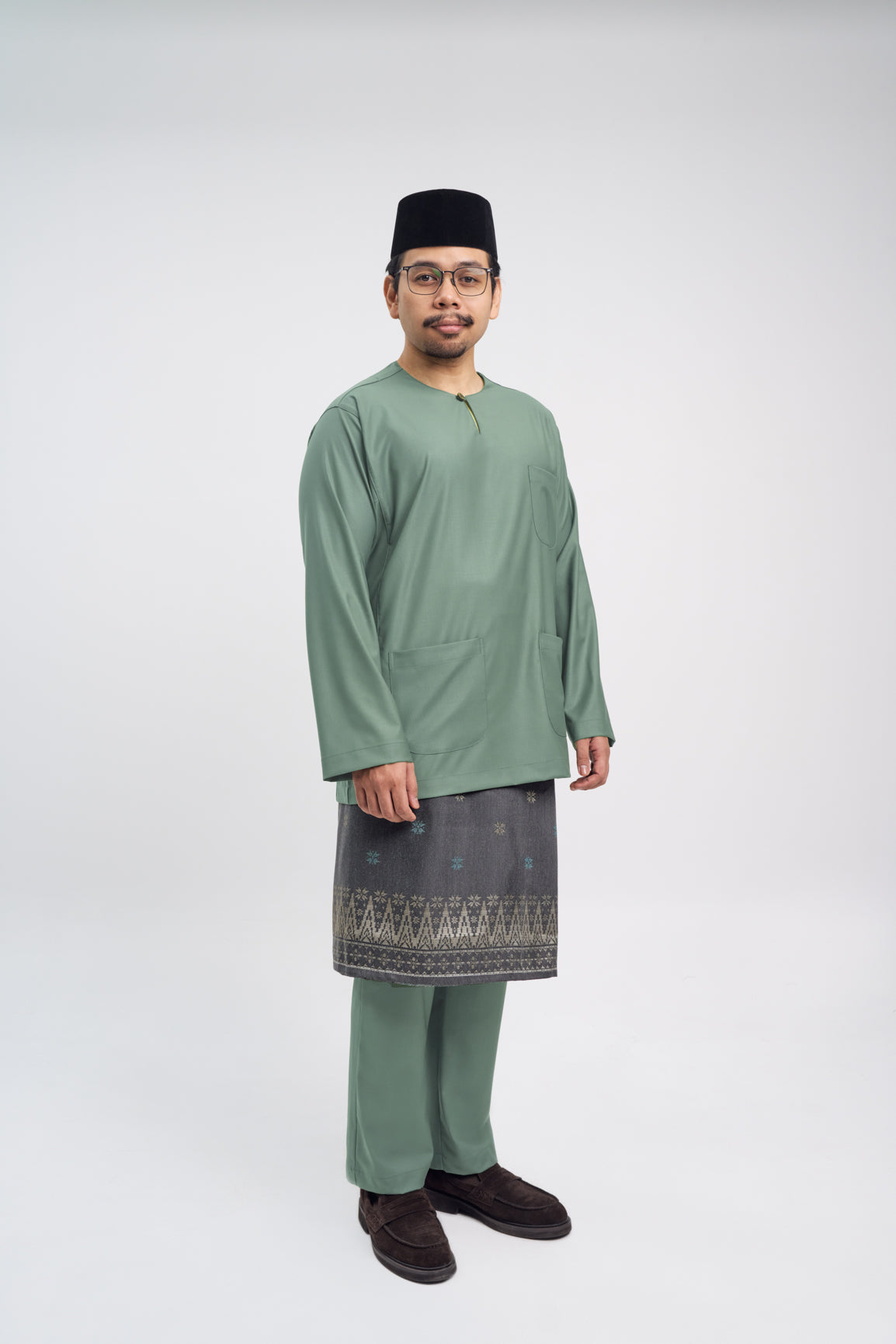 Patawali Classic Fit Baju Melayu Teluk Belanga - Grass Green