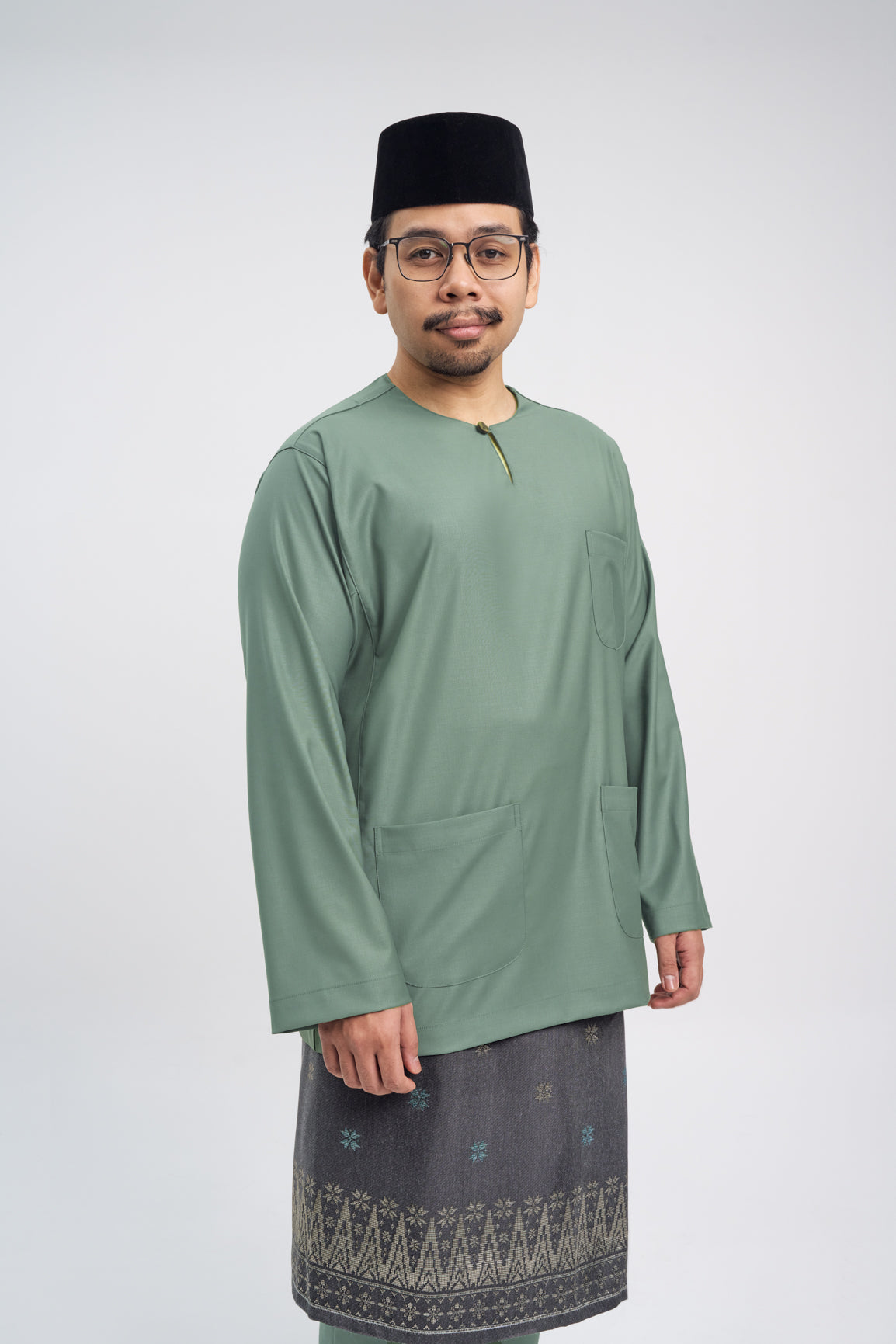 Patawali Classic Fit Baju Melayu Teluk Belanga - Grass Green