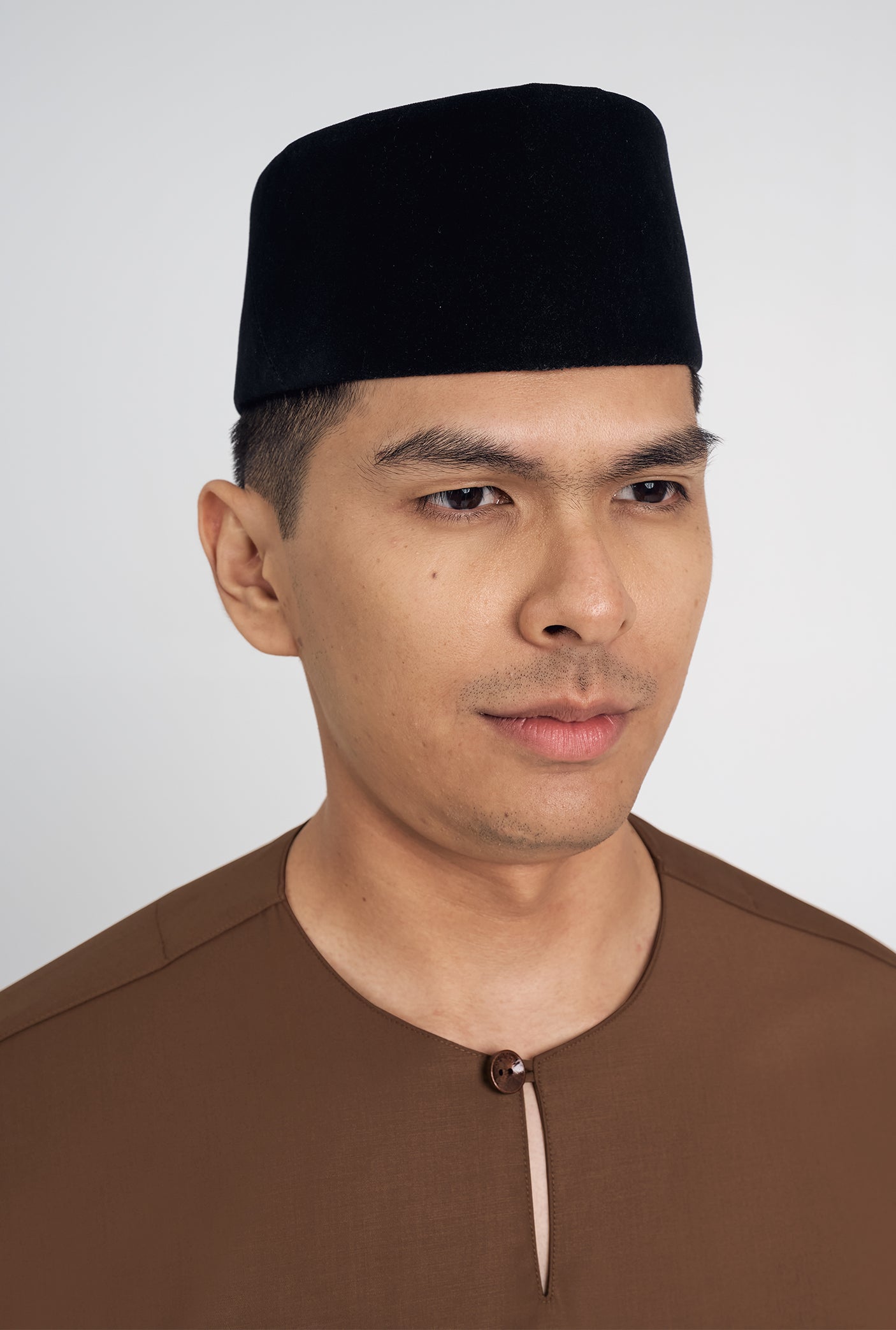 Patawali Classic Fit Baju Melayu Teluk Belanga - Coffee Brown
