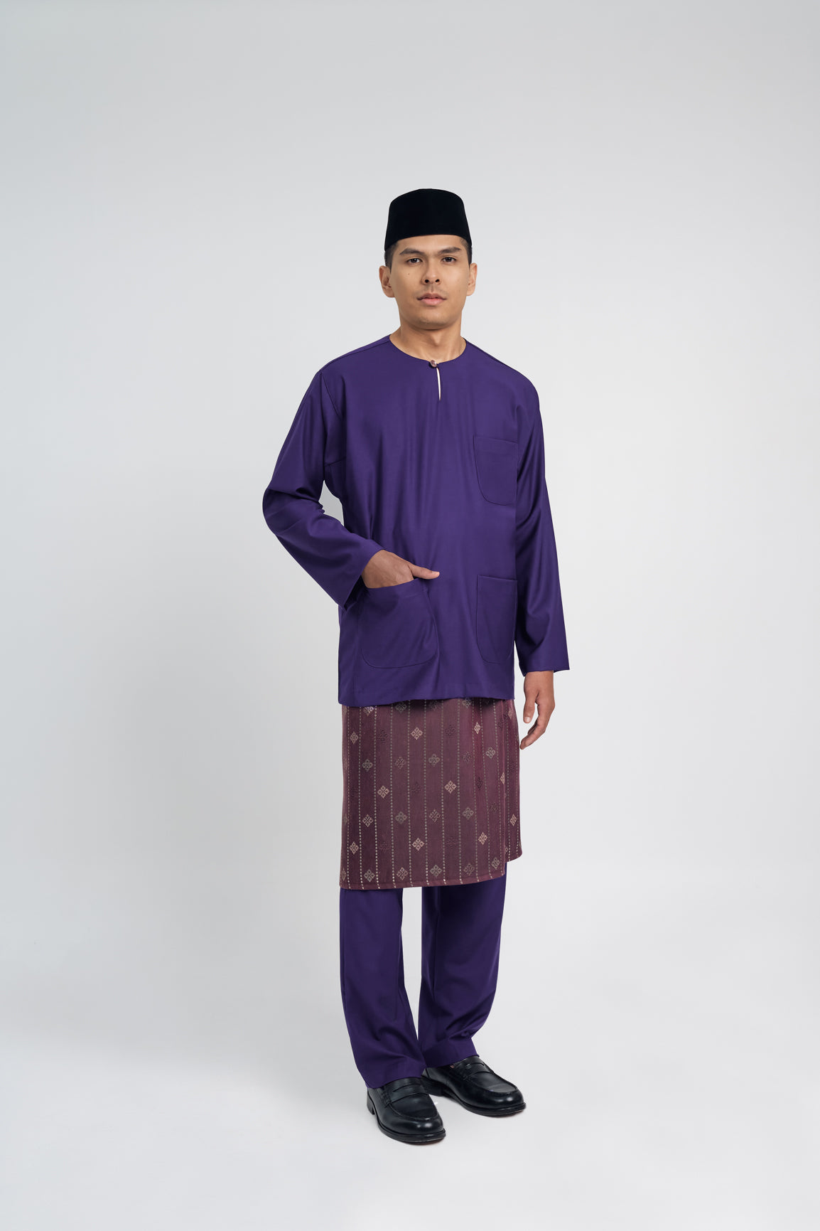 Patawali Classic Fit Baju Melayu Teluk Belanga - Dark Indigo