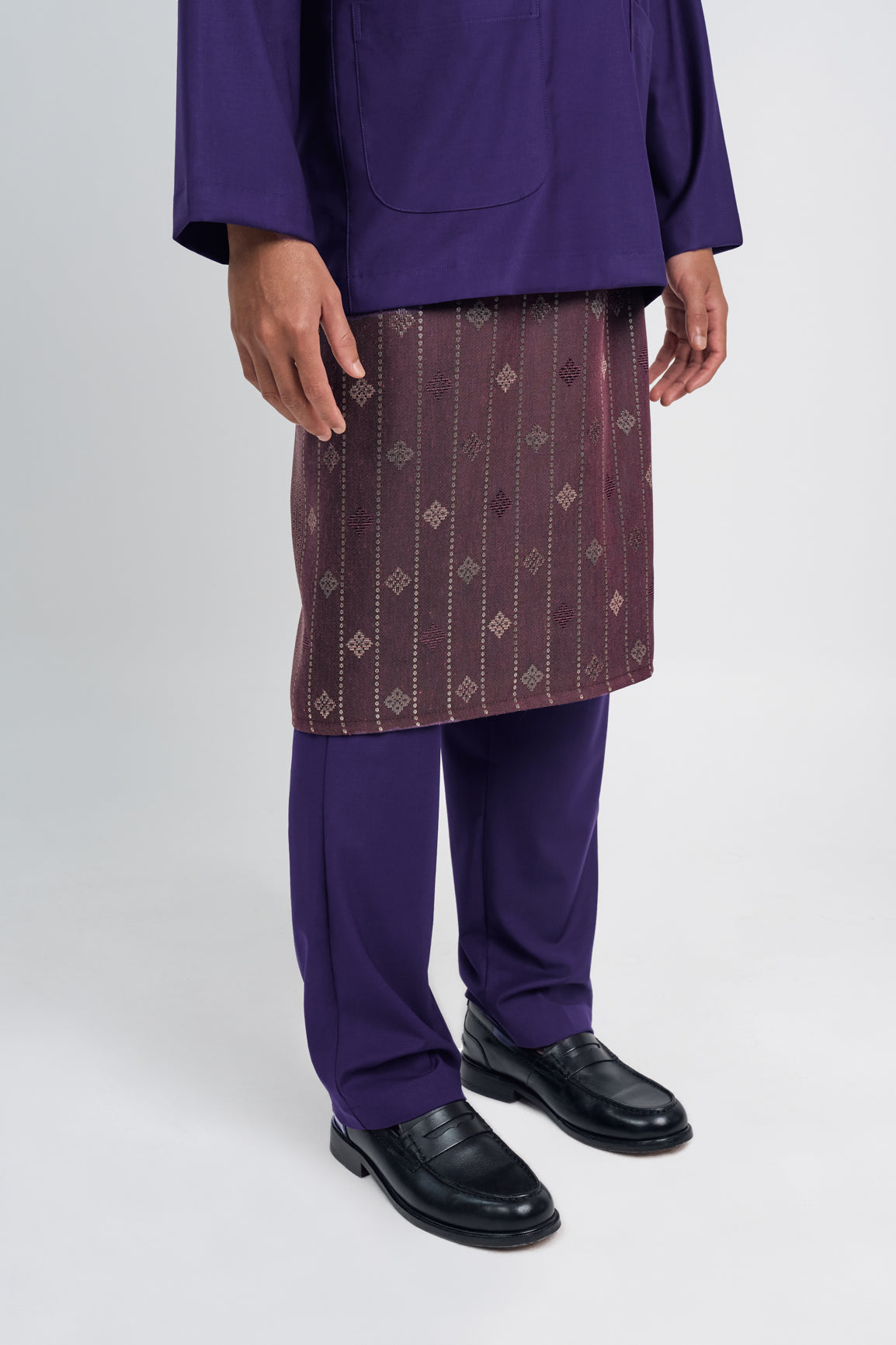Patawali Classic Fit Baju Melayu Teluk Belanga - Dark Indigo