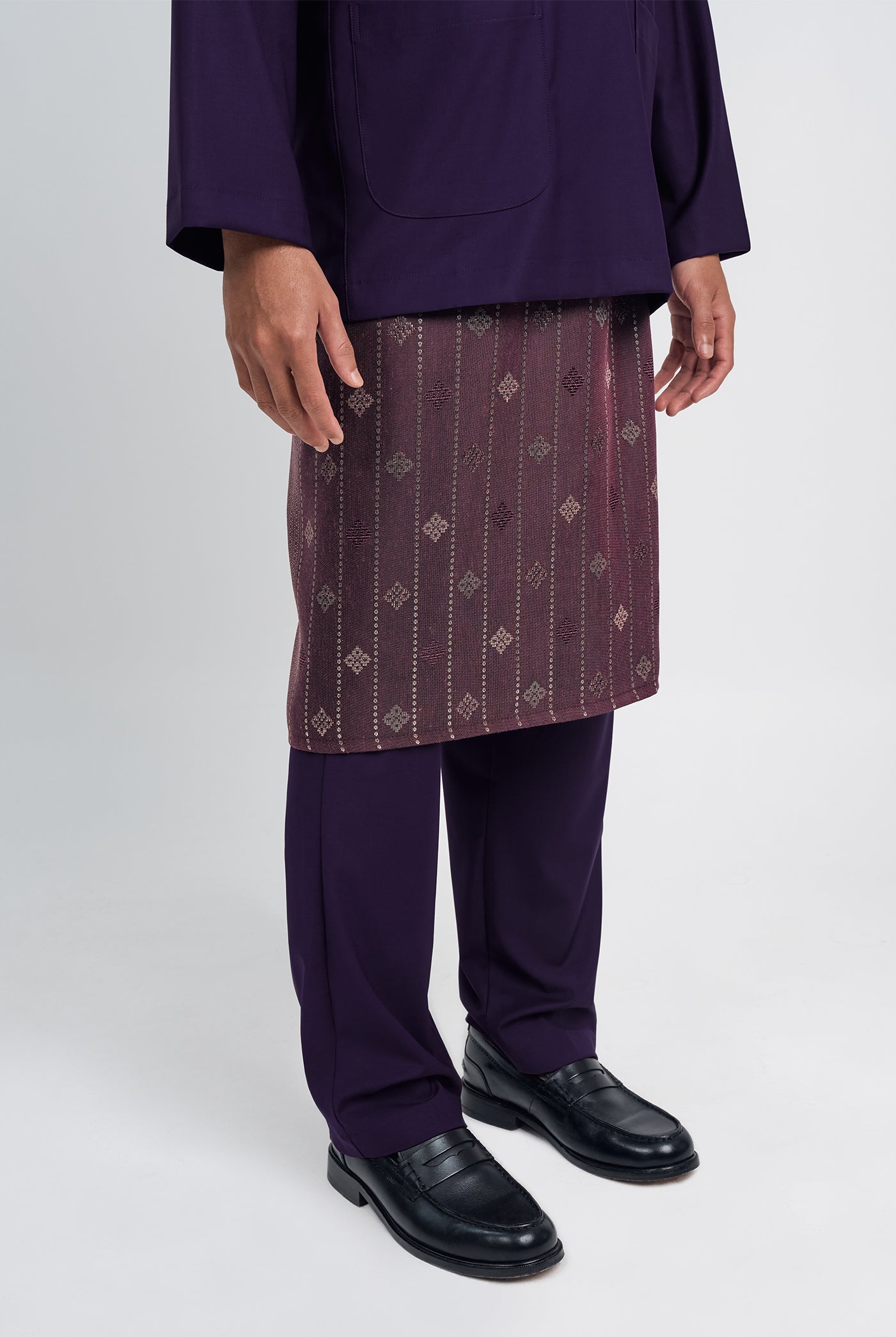 Patawali Classic Fit Baju Melayu Teluk Belanga - Dark Indigo