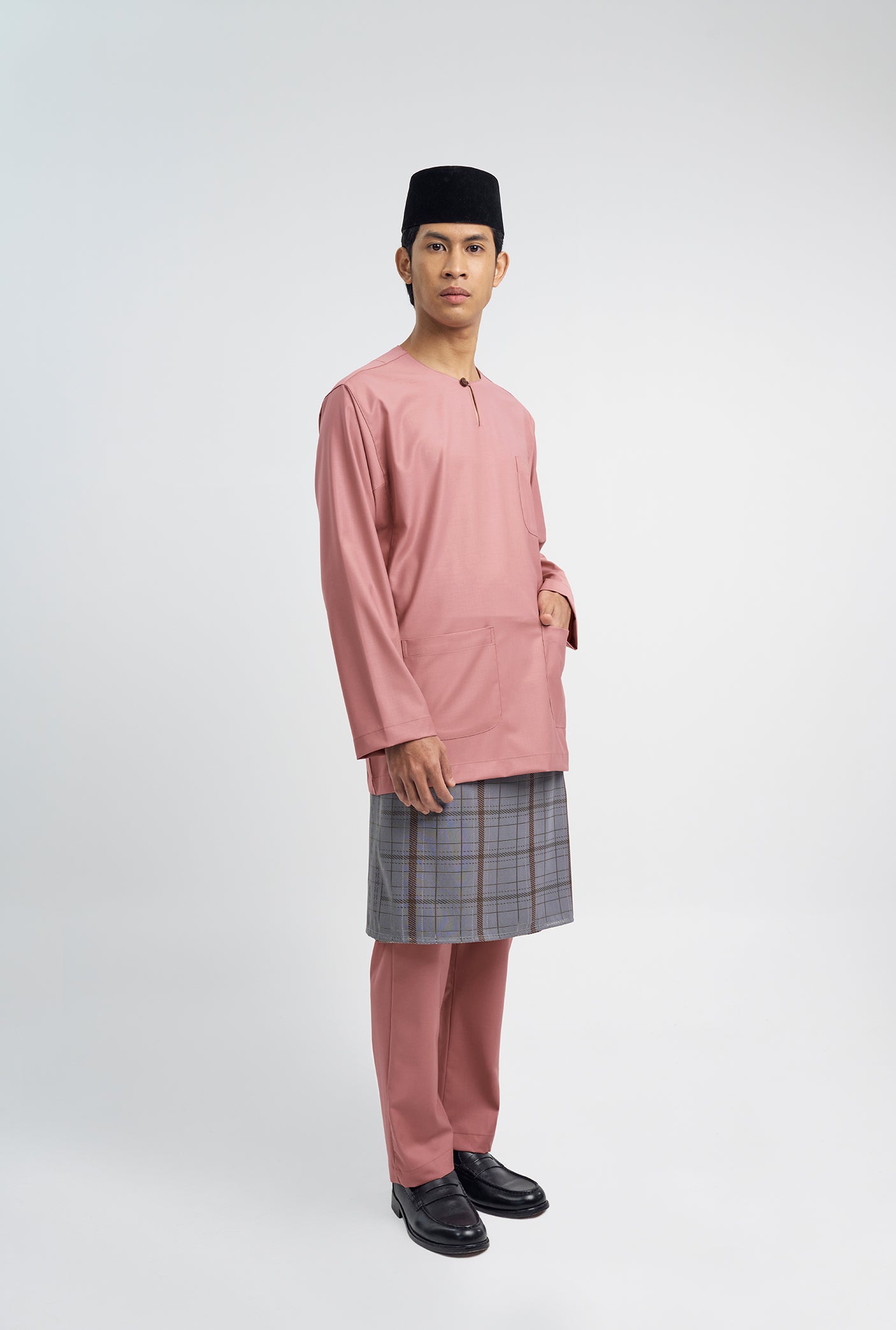 Patawali Classic Fit Baju Melayu Teluk Belanga - Smokey Pink