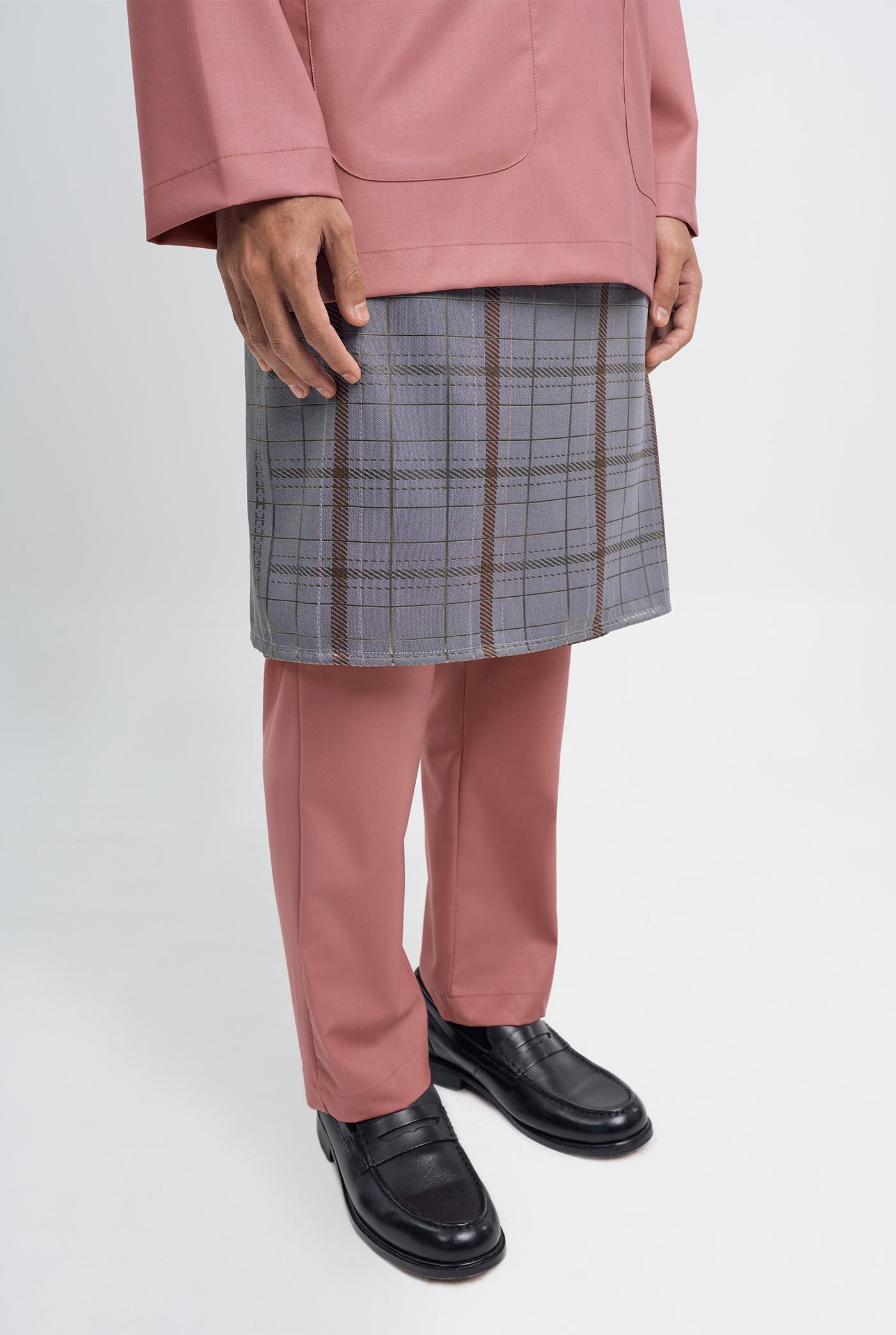 Patawali Classic Fit Baju Melayu Teluk Belanga - Smokey Pink