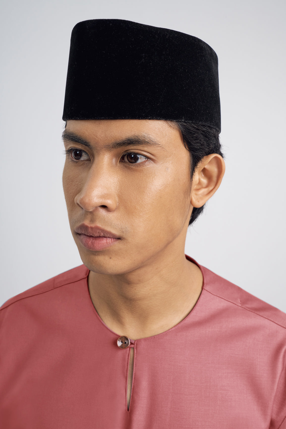 Patawali Classic Fit Baju Melayu Teluk Belanga - Dark Rose