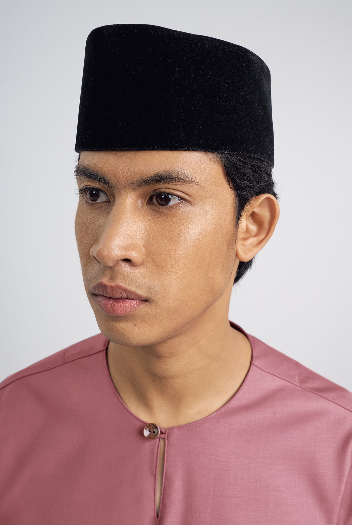 Patawali Classic Fit Baju Melayu Teluk Belanga - Dark Rose