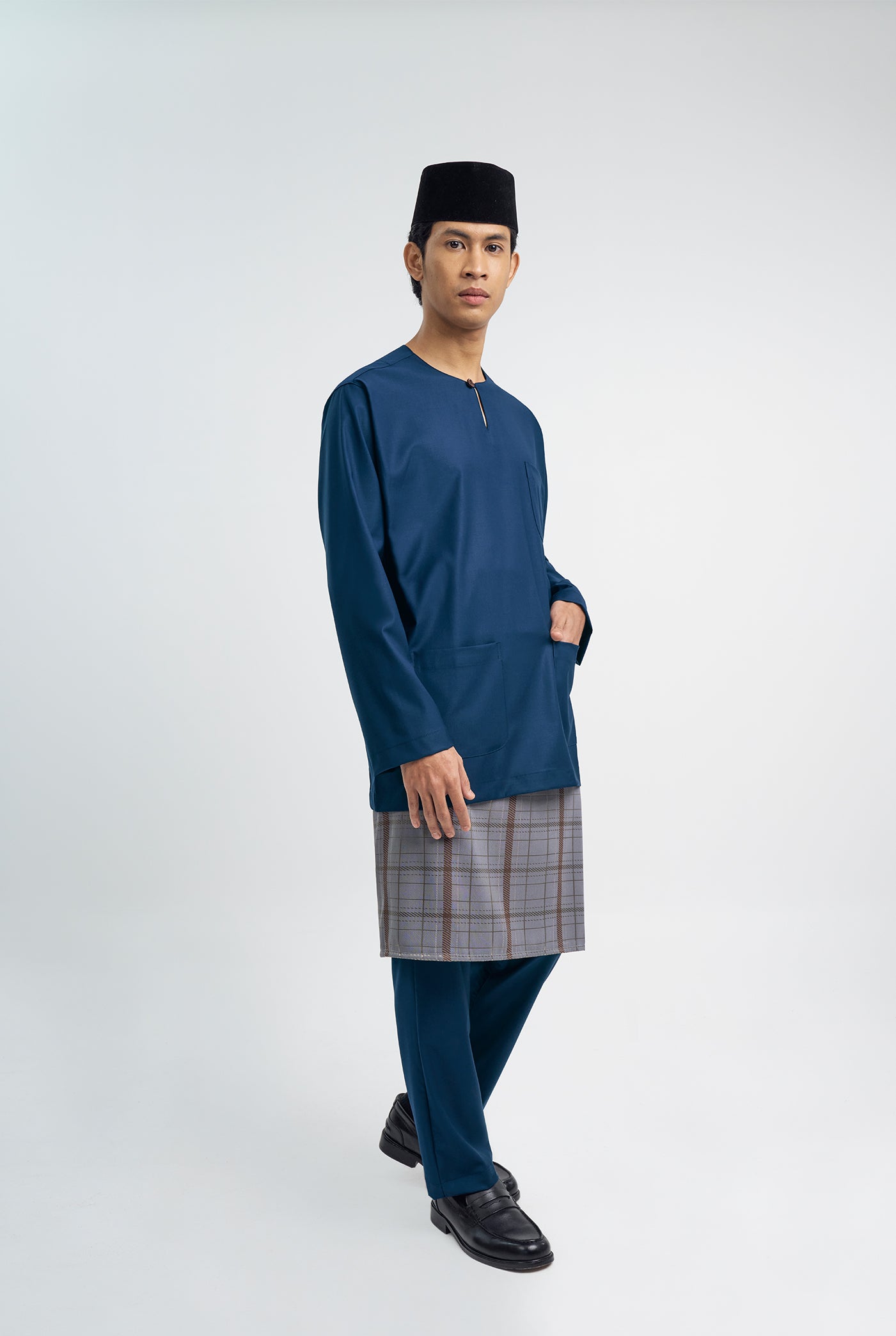 Patawali Classic Fit Baju Melayu Teluk Belanga - Royal Blue