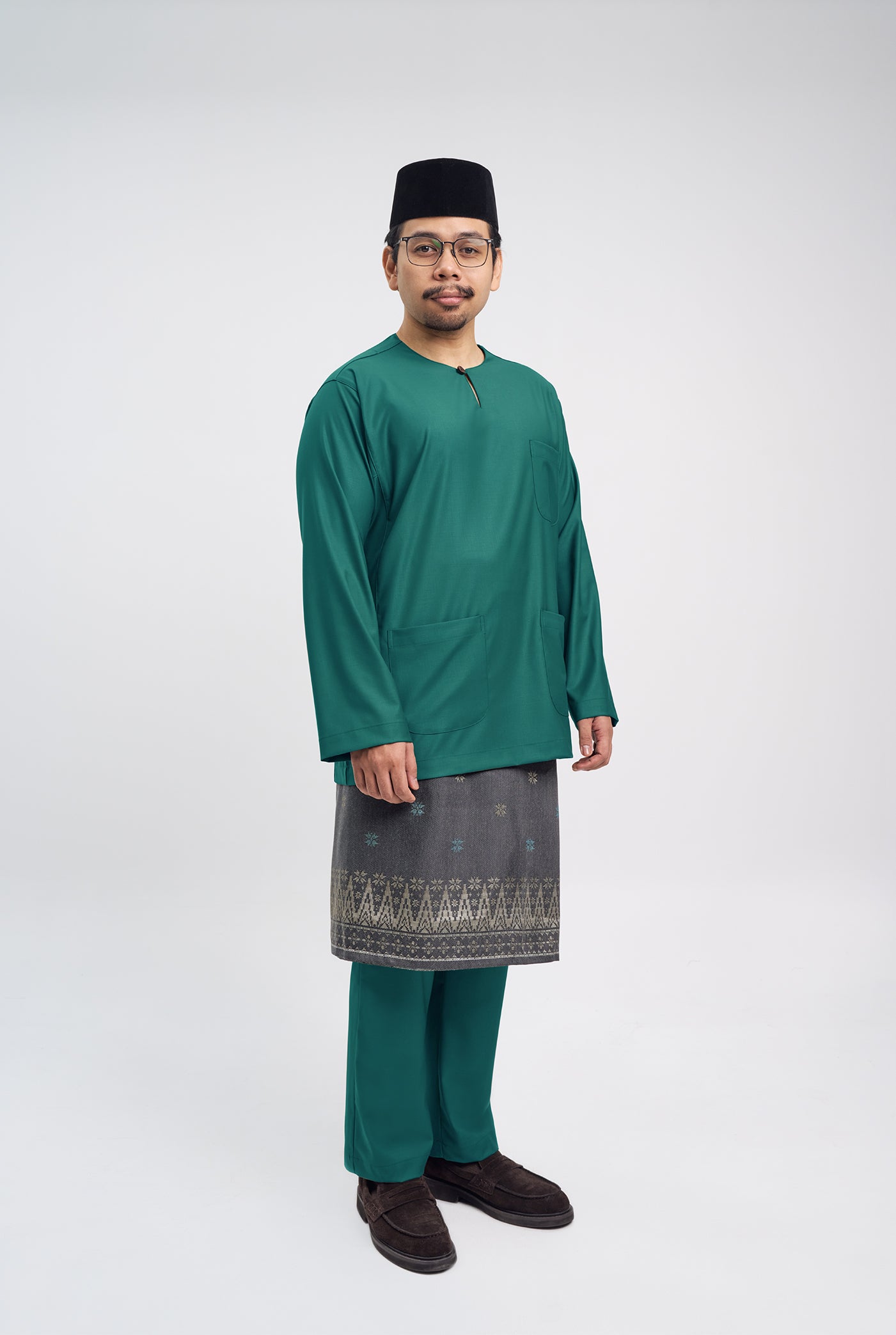 Patawali Classic Fit Baju Melayu Teluk Belanga - Turquoise