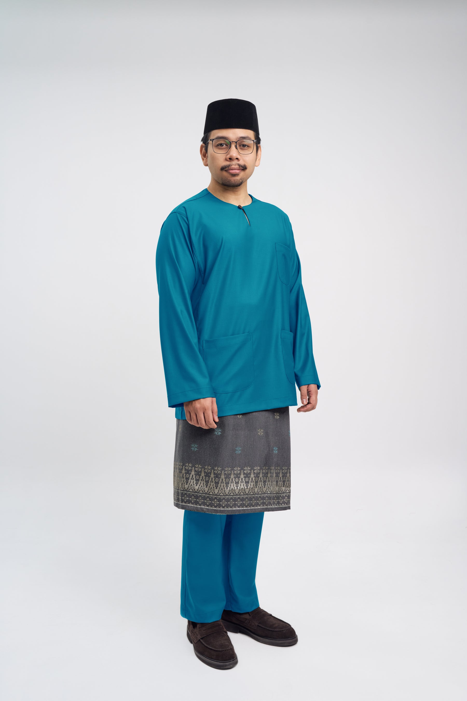 Patawali Classic Fit Baju Melayu Teluk Belanga - Turquoise