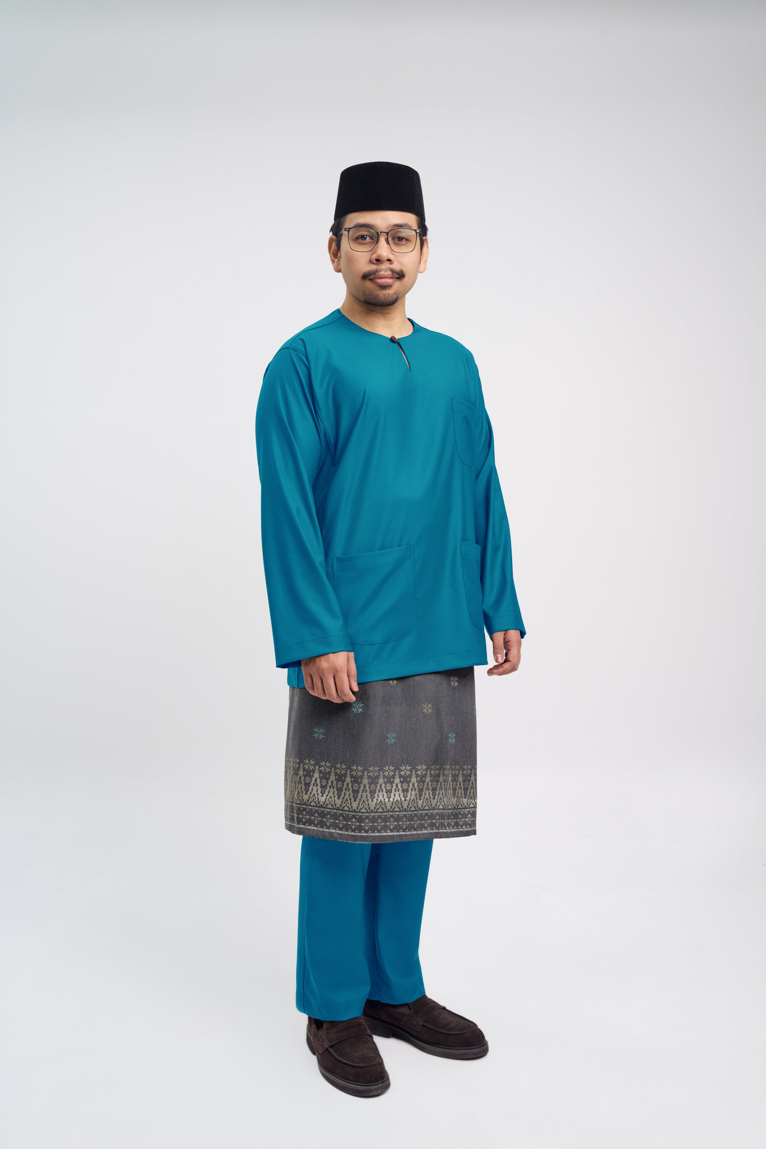 Patawali Classic Fit Baju Melayu Teluk Belanga - Turquoise