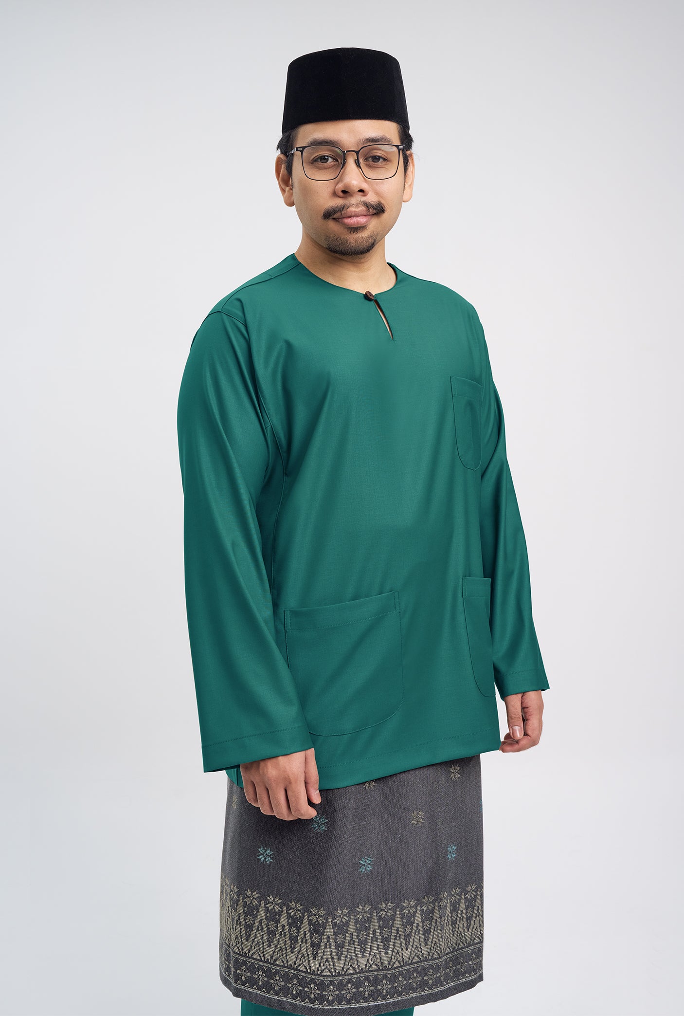 Patawali Classic Fit Baju Melayu Teluk Belanga - Turquoise