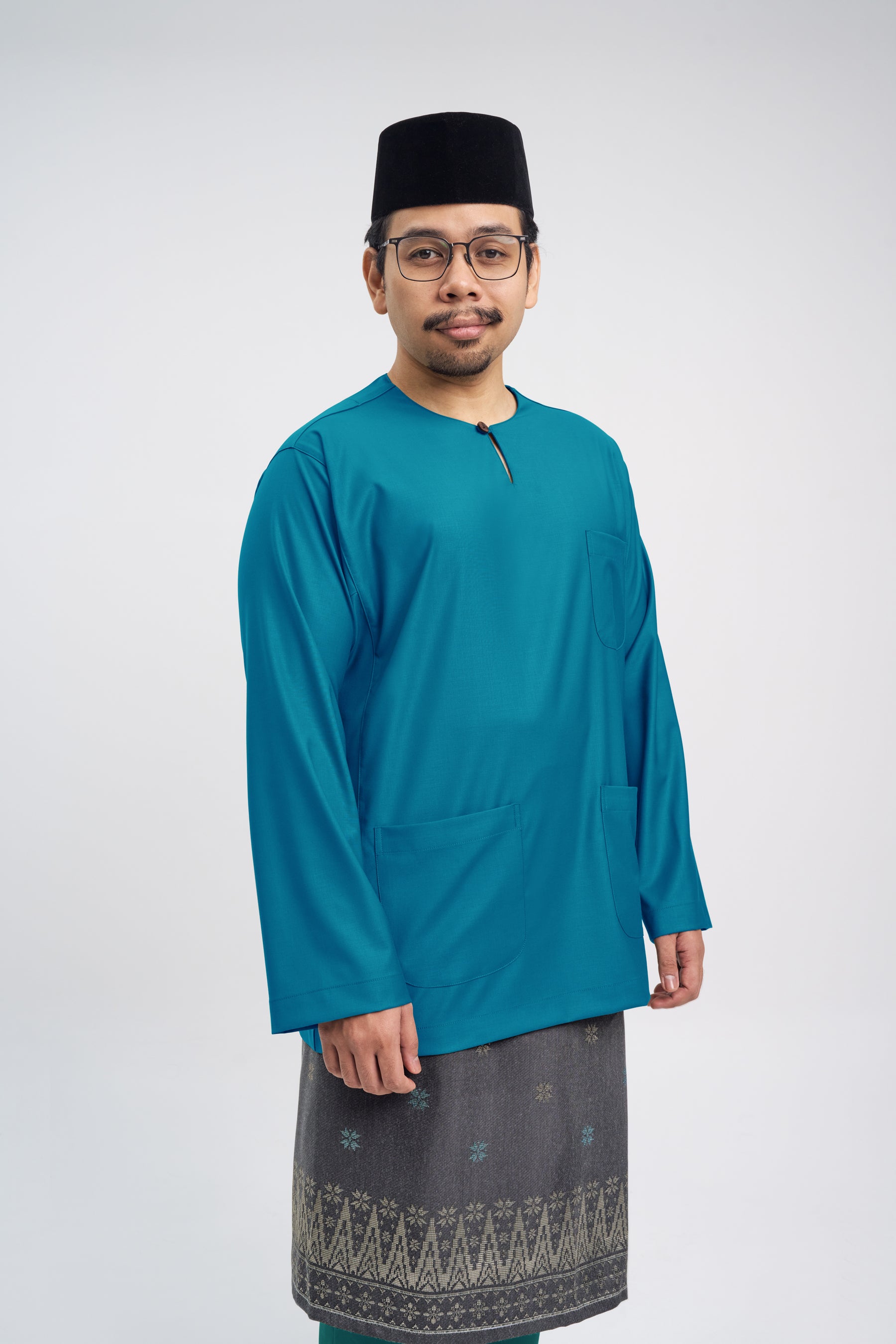 Patawali Classic Fit Baju Melayu Teluk Belanga - Turquoise