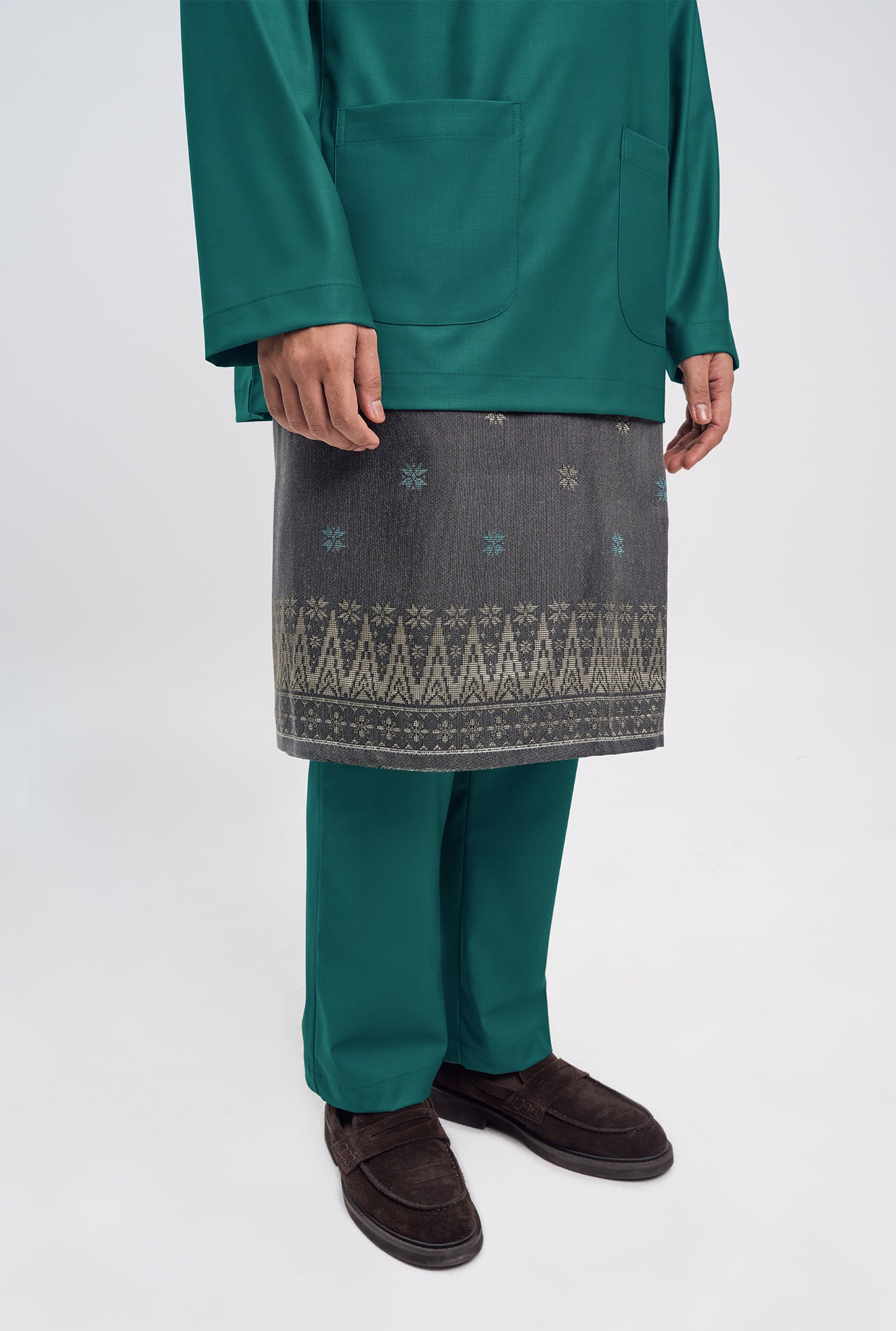 Patawali Classic Fit Baju Melayu Teluk Belanga - Turquoise