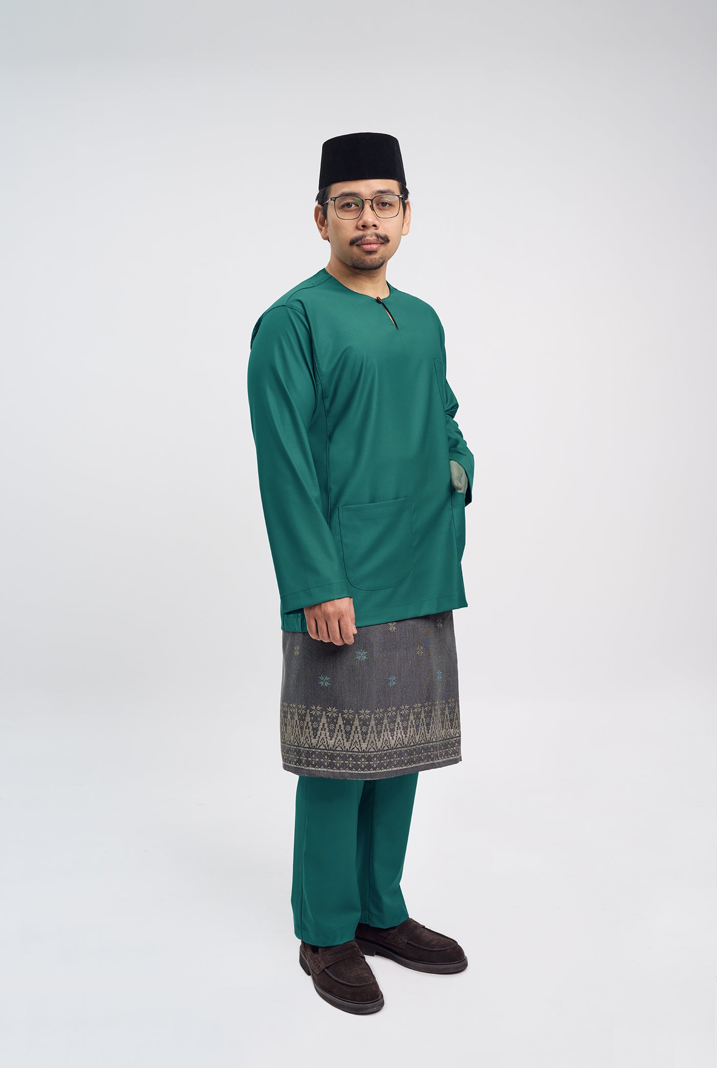 Patawali Classic Fit Baju Melayu Teluk Belanga - Turquoise