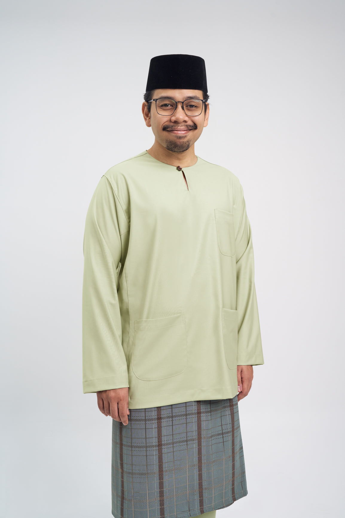 Patawali Classic Fit Baju Melayu Teluk Belanga - Honeydew