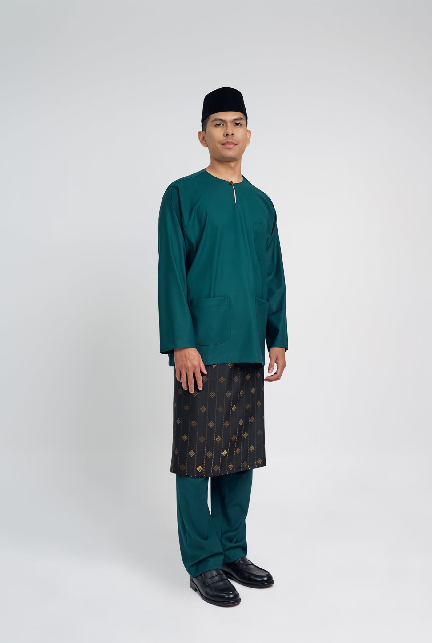 Patawali Classic Fit Baju Melayu Teluk Belanga - Deep Teal