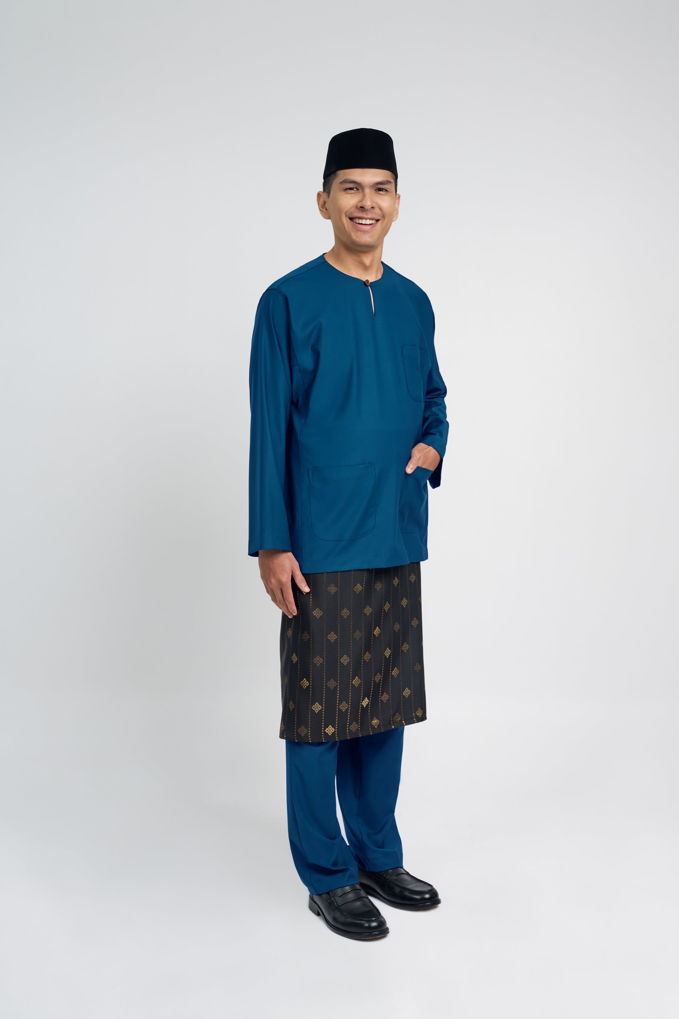 Patawali Classic Fit Baju Melayu Teluk Belanga - Deep Teal