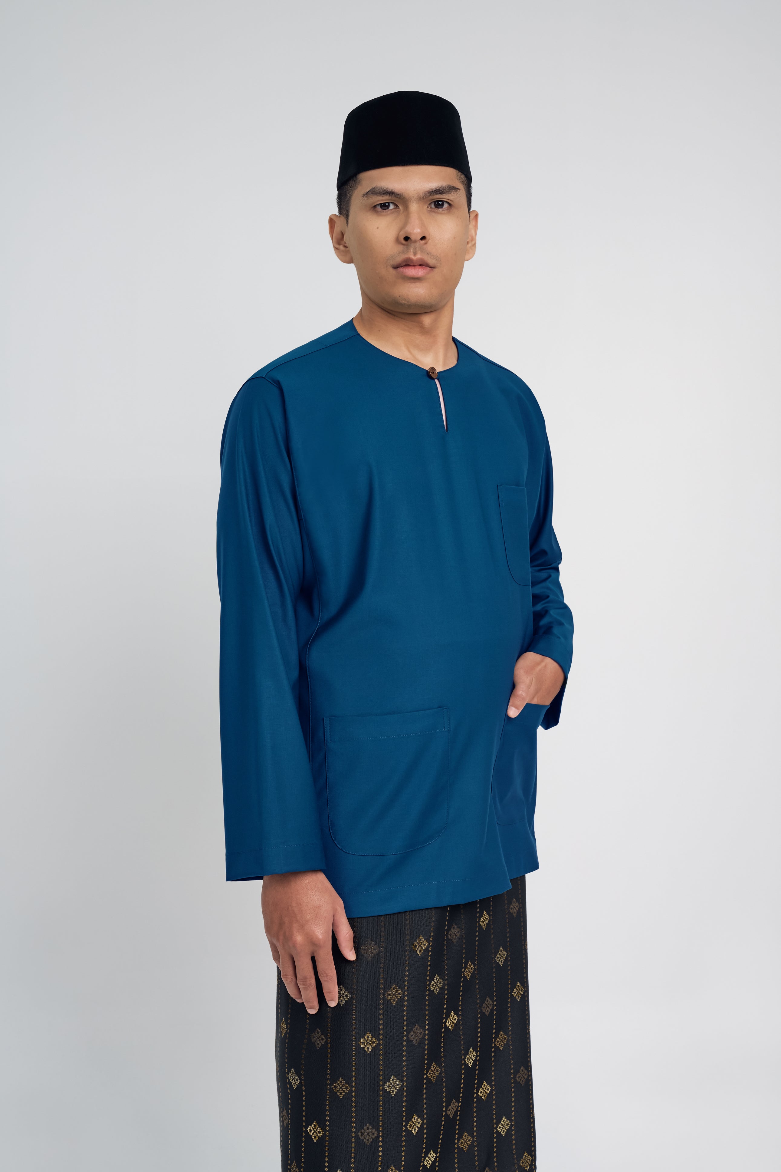 Patawali Classic Fit Baju Melayu Teluk Belanga - Deep Teal