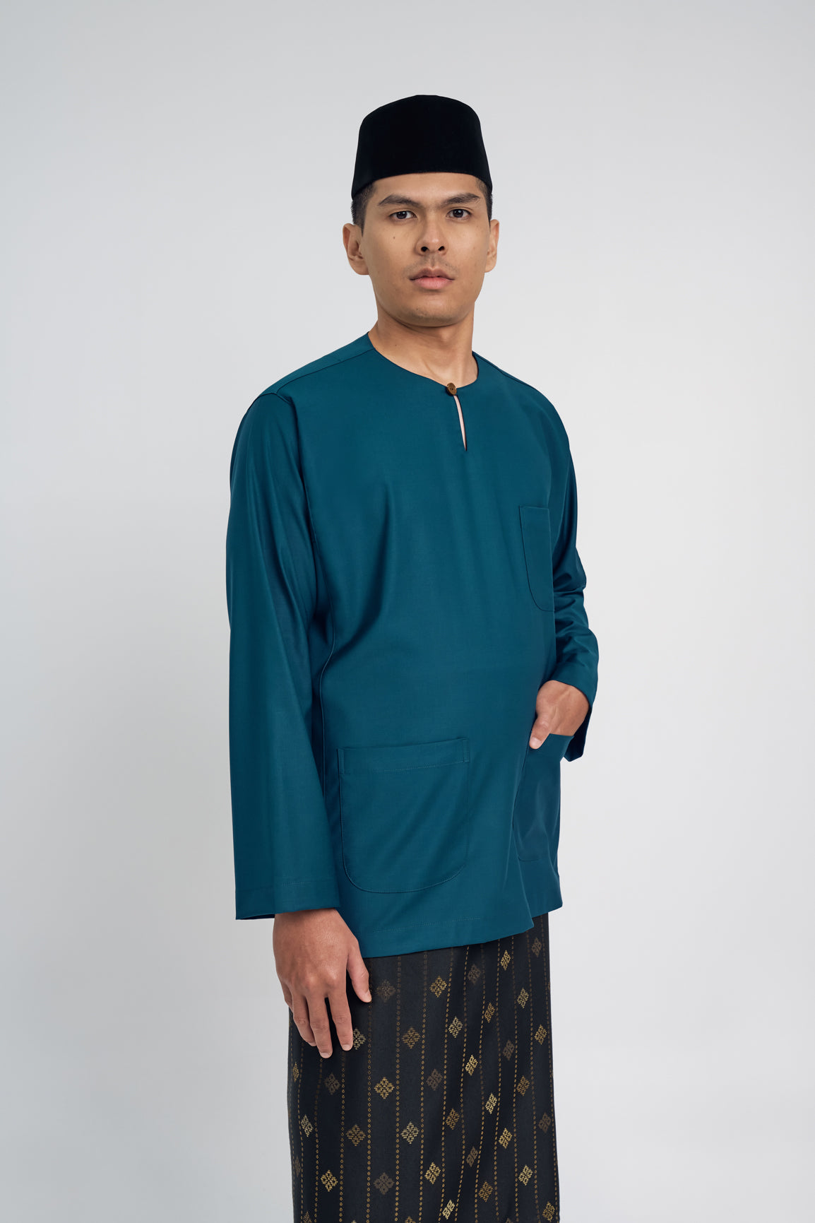 Patawali Classic Fit Baju Melayu Teluk Belanga - Deep Teal