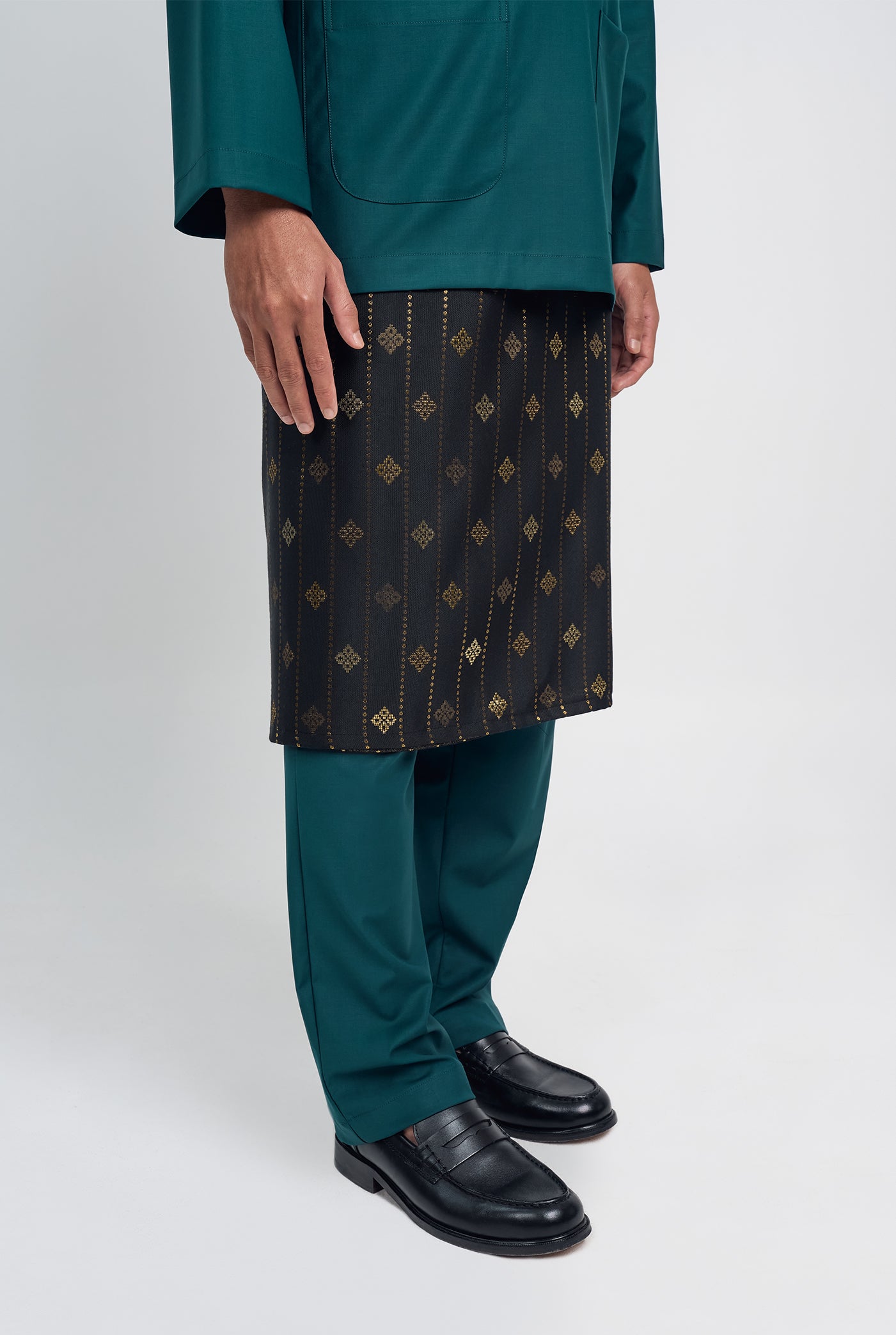Patawali Classic Fit Baju Melayu Teluk Belanga - Deep Teal