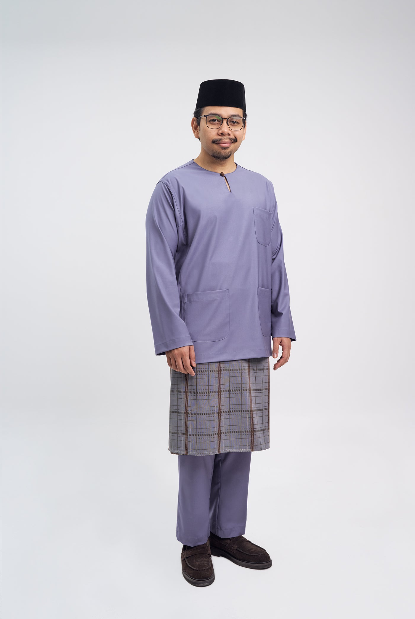 Patawali Classic Fit Baju Melayu Teluk Belanga - Purple Yam