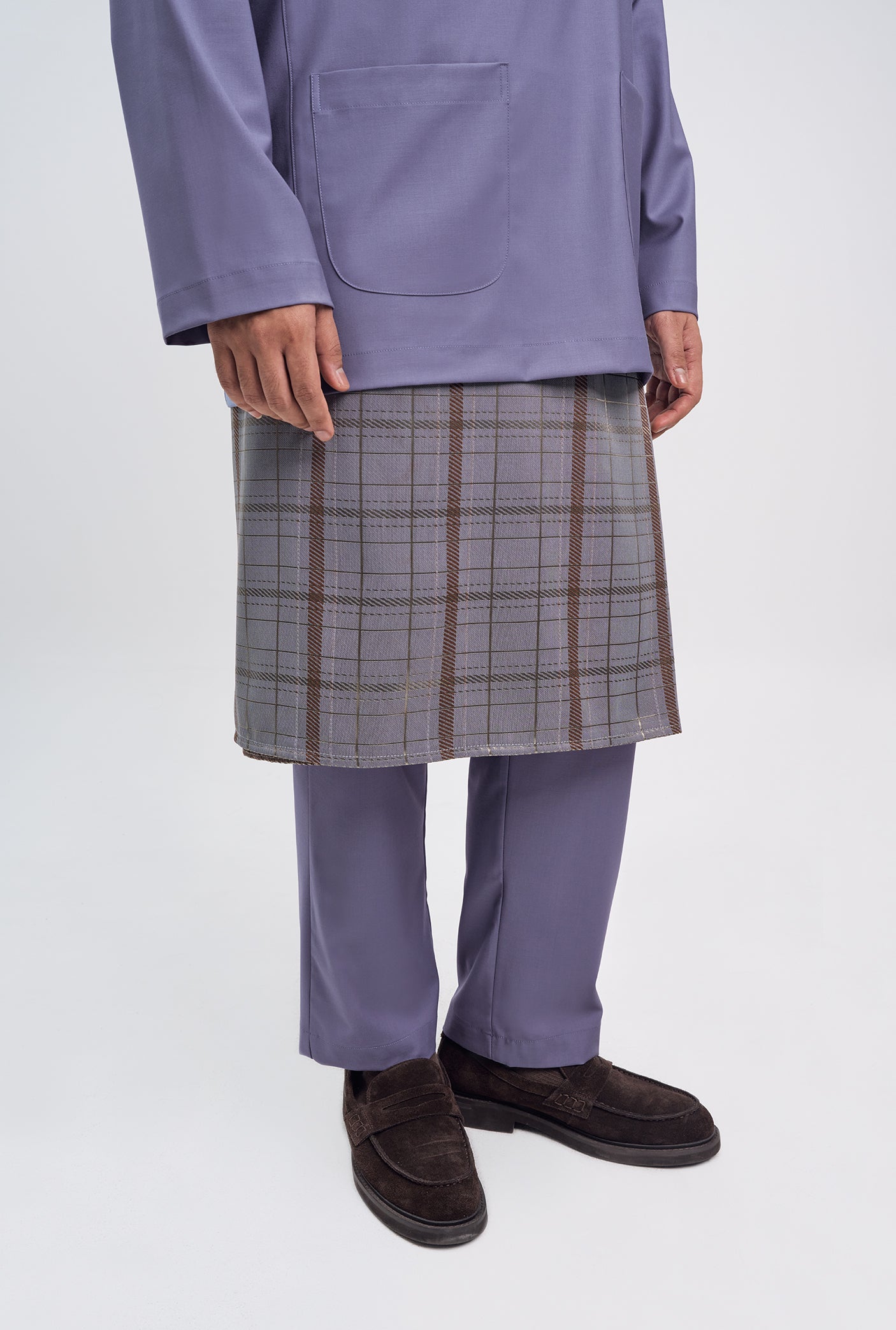 Patawali Classic Fit Baju Melayu Teluk Belanga - Purple Yam