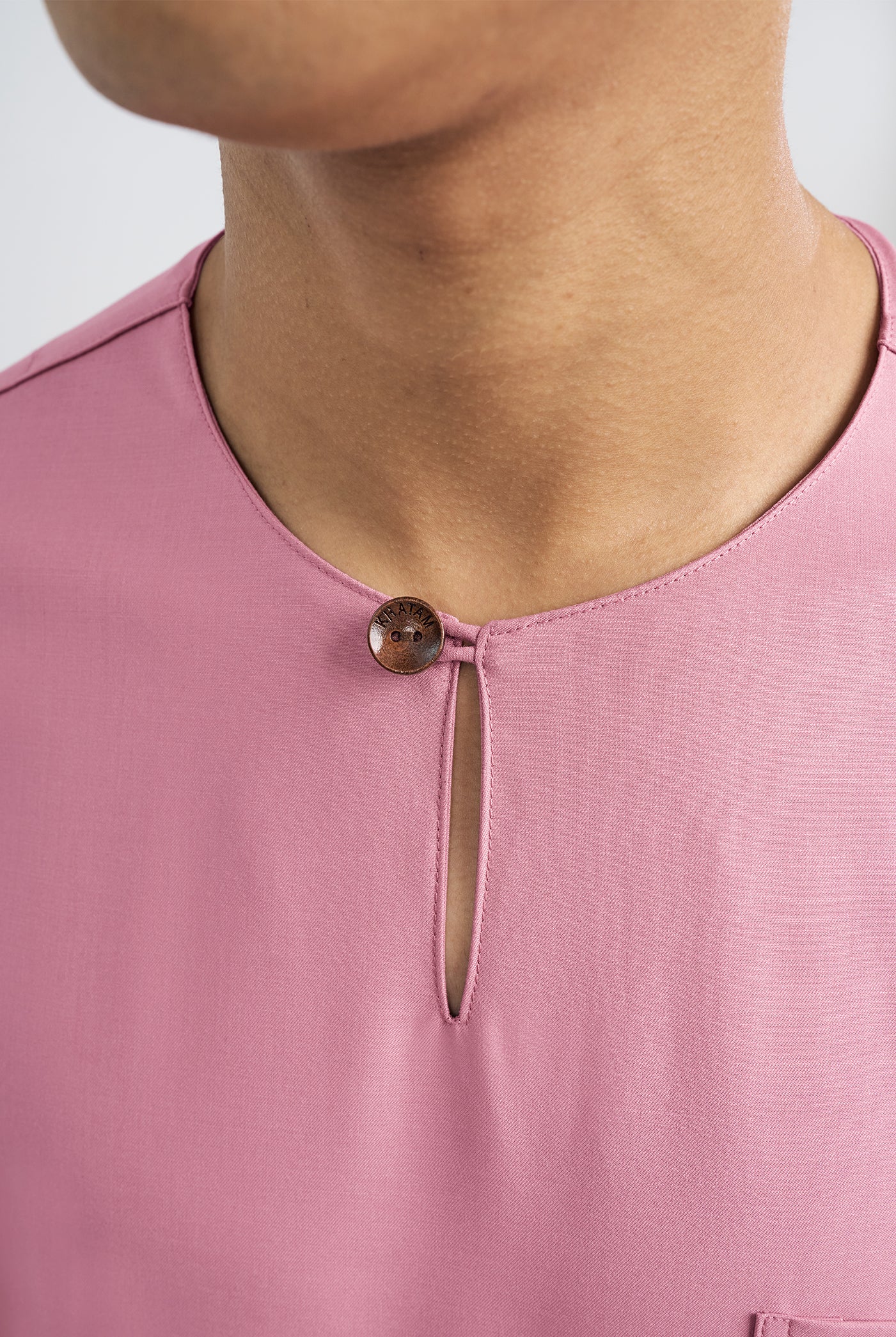 Patawali Classic Fit Baju Melayu Teluk Belanga - Pink Belacan